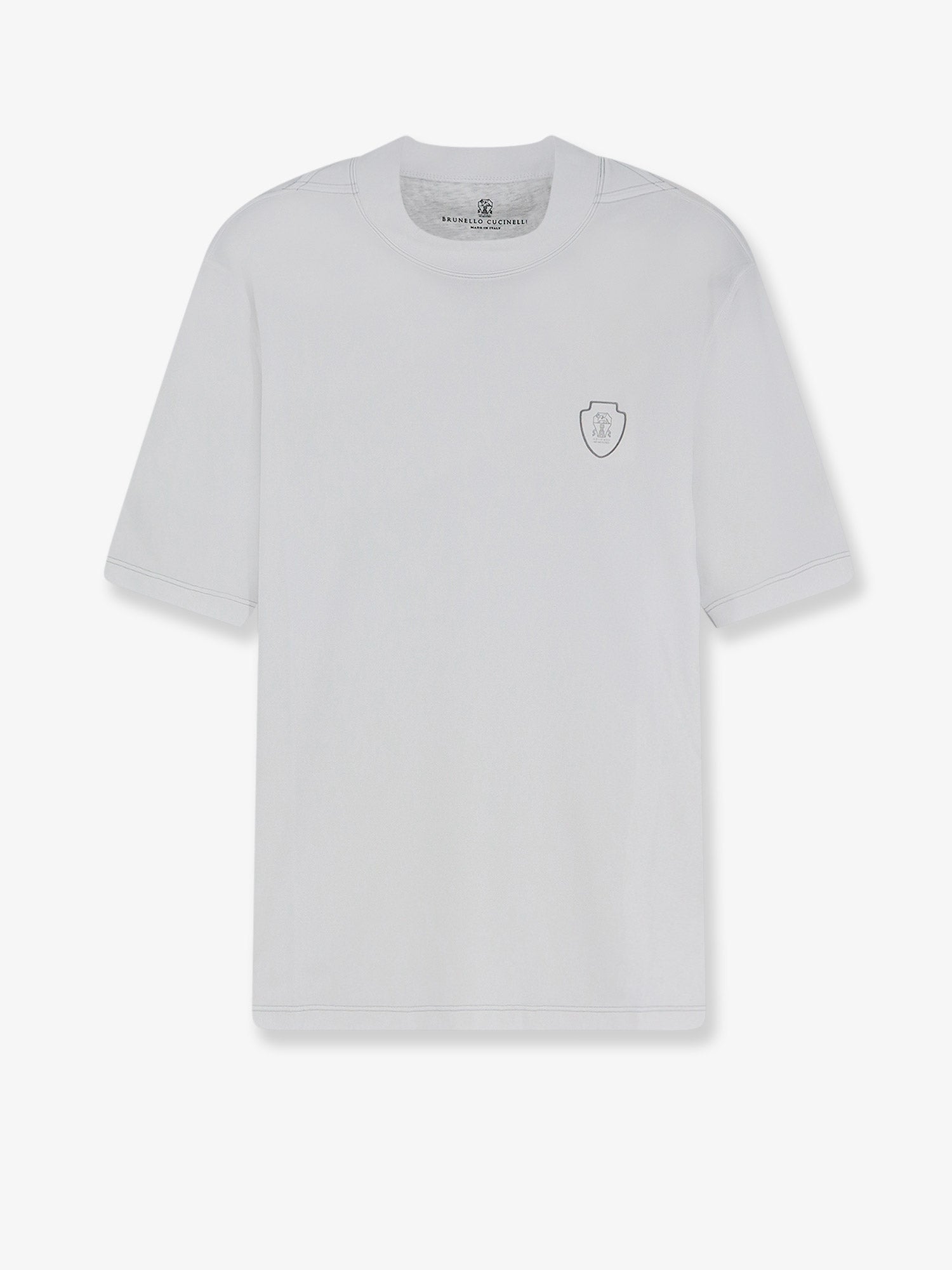 Brunello Cucinelli Technical fabric T-shirt with front logo patch