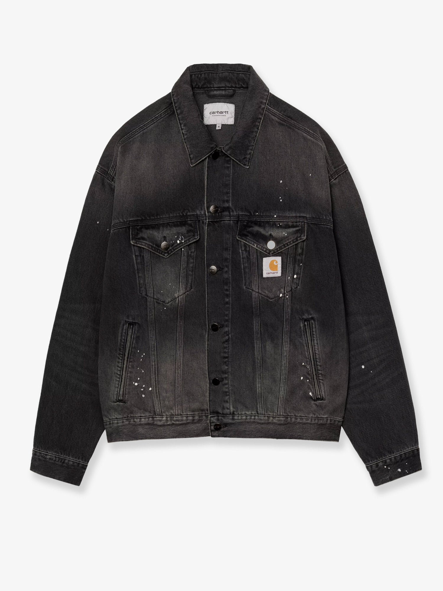 Carhartt WIP Black denim jacket with a distressed effect