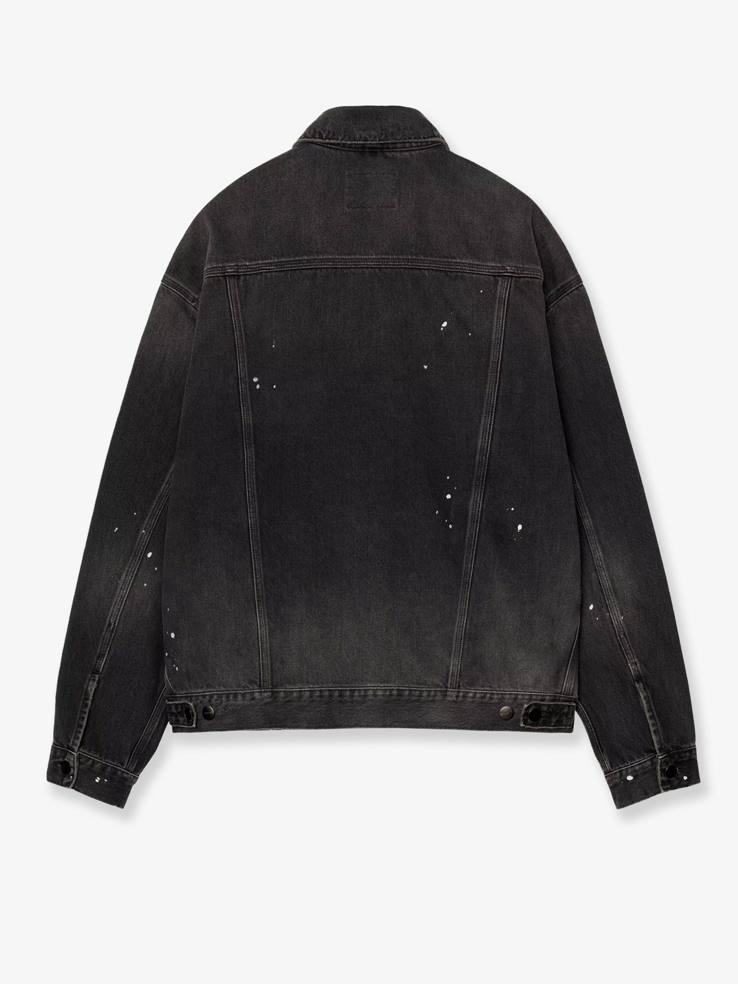Carhartt WIP Black denim jacket with a distressed effect, view 2