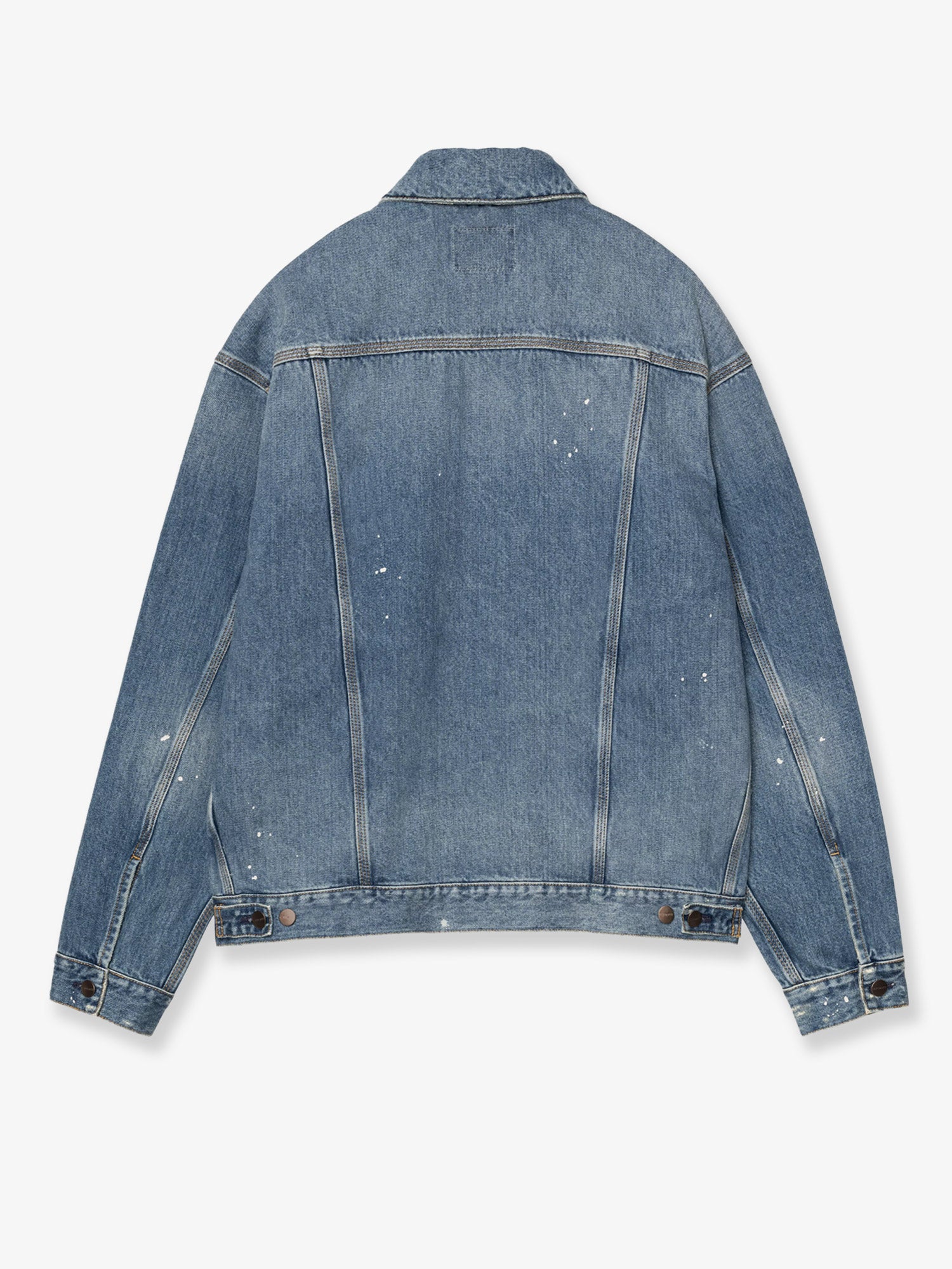 Carhartt WIP Blue denim jacket with distressed effect, view 2