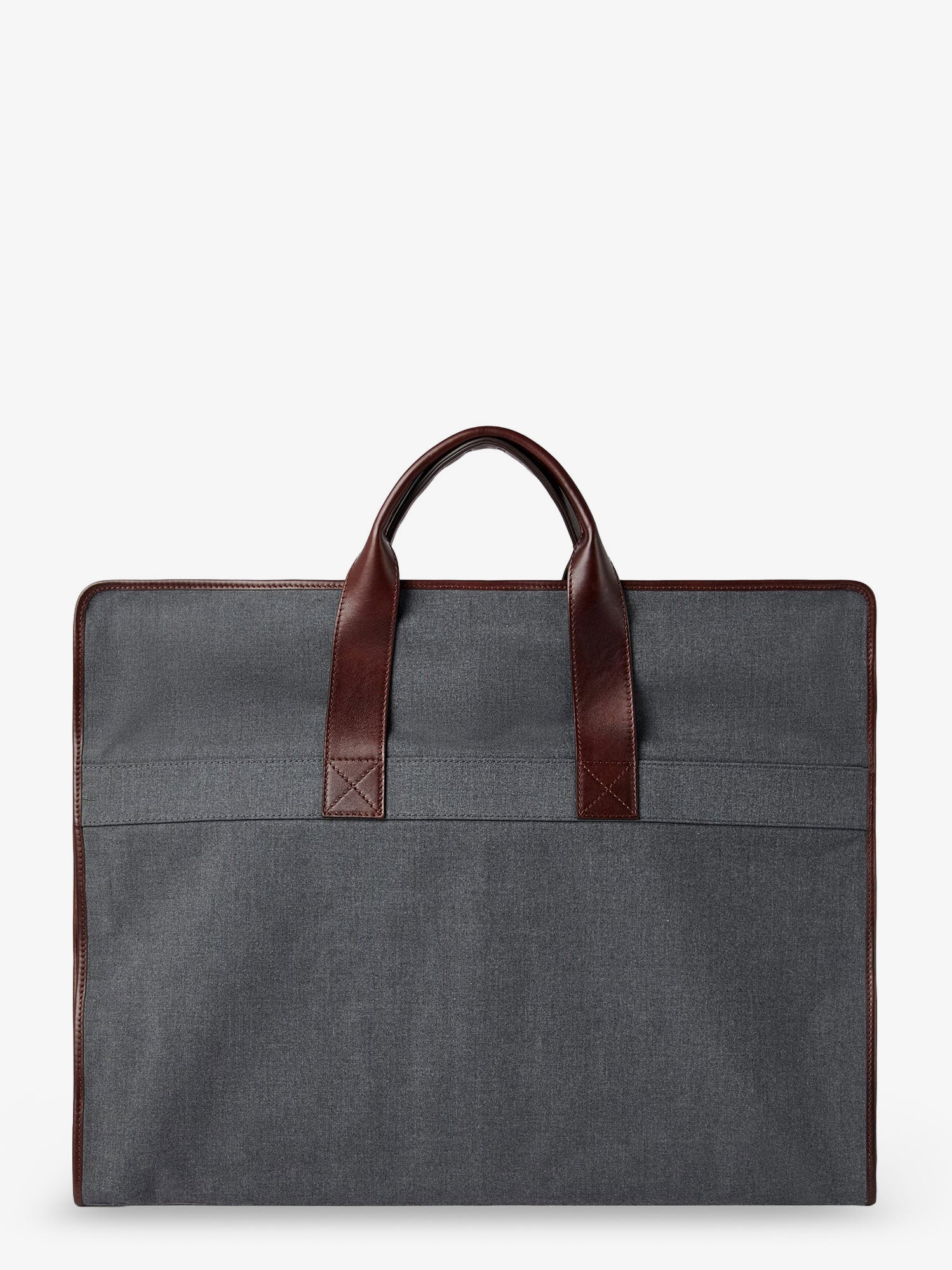 Brunello Cucinelli Technical fabric and leather garment bag, view 2