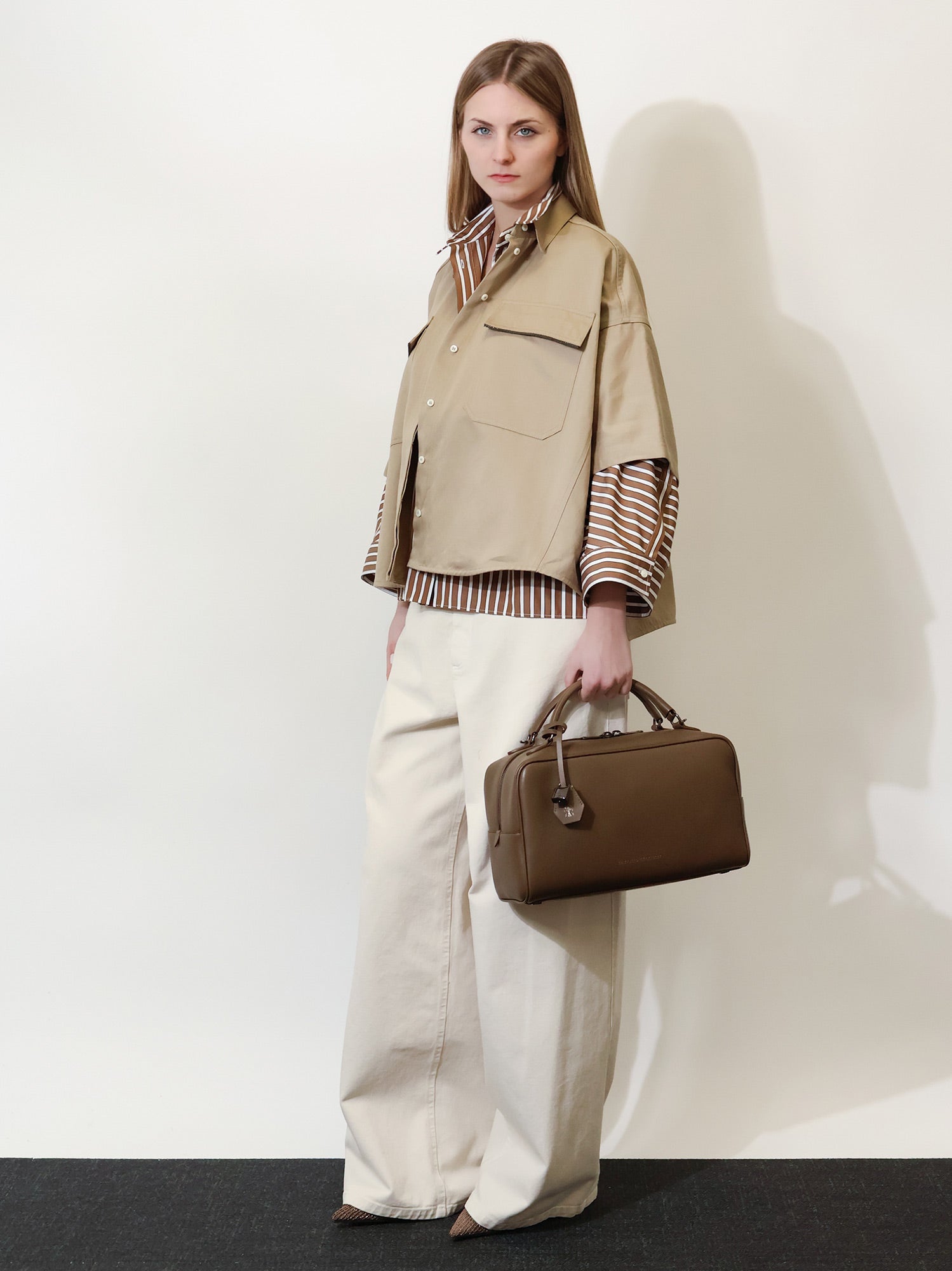 Brunello Cucinelli Boston Explorer leather crossbody bag, view 2