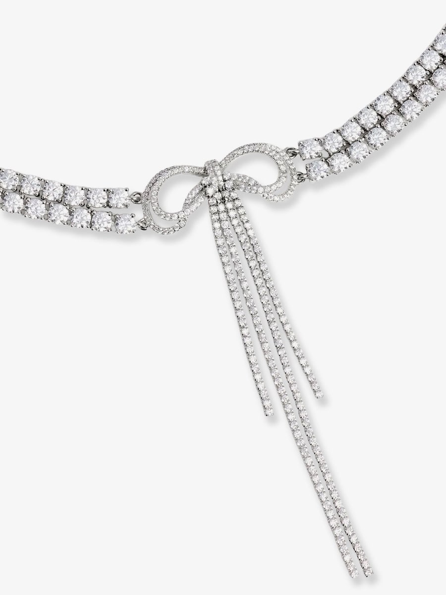self-portrait Double Crystal Bow Choker, view 3