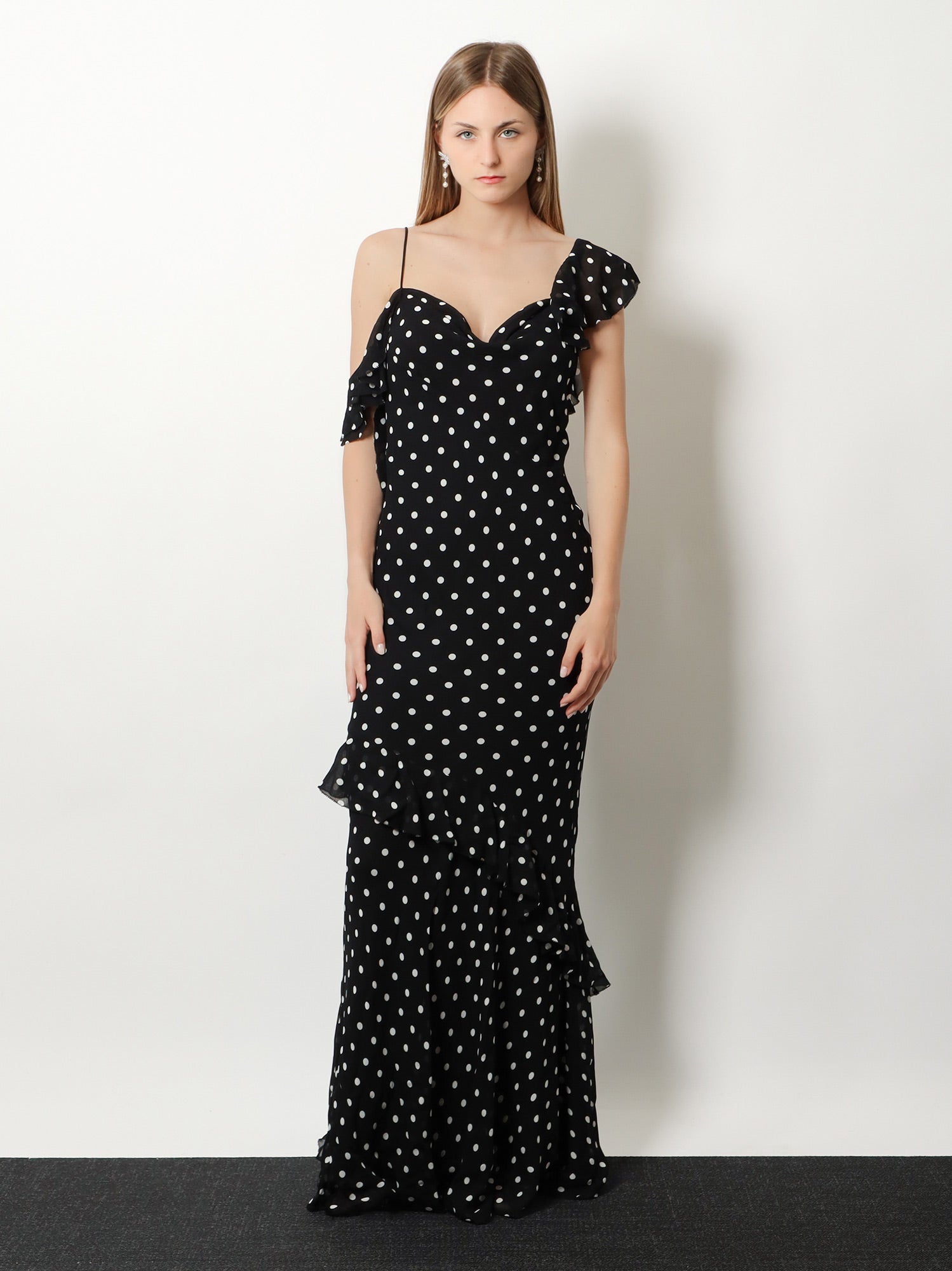 self-portrait Polka-dots viscose dress, view 2