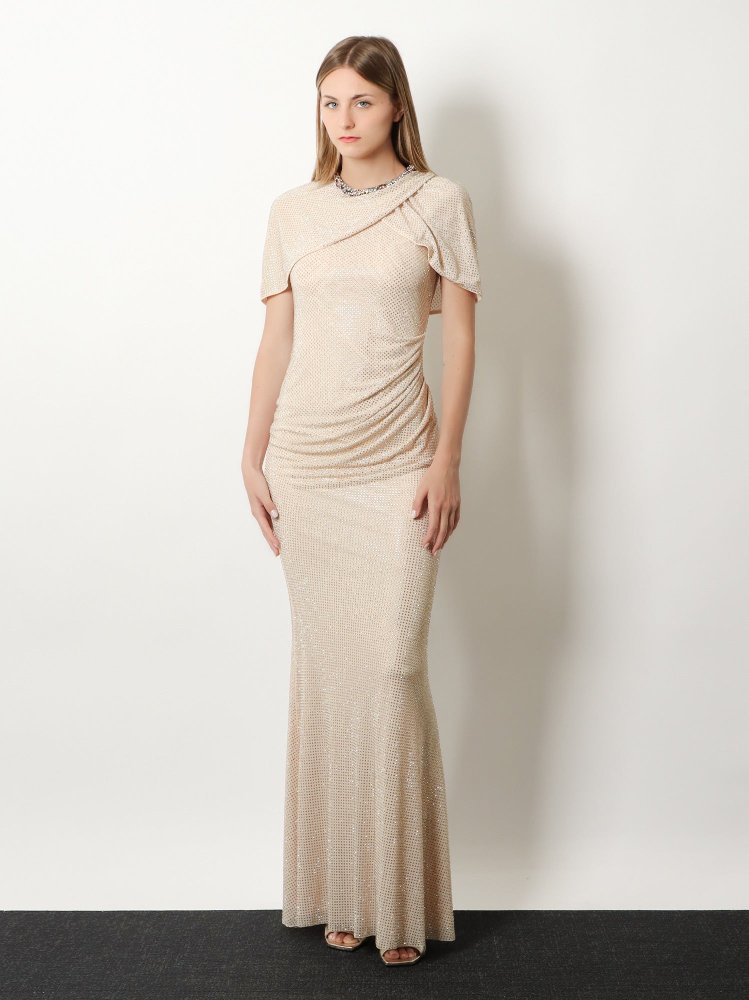self-portrait Maxi Dress with rhinestones, view 2