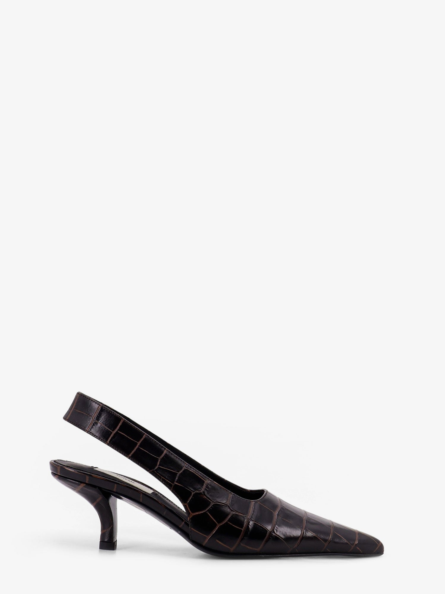 Toteme Leather décolleté with crocodile print