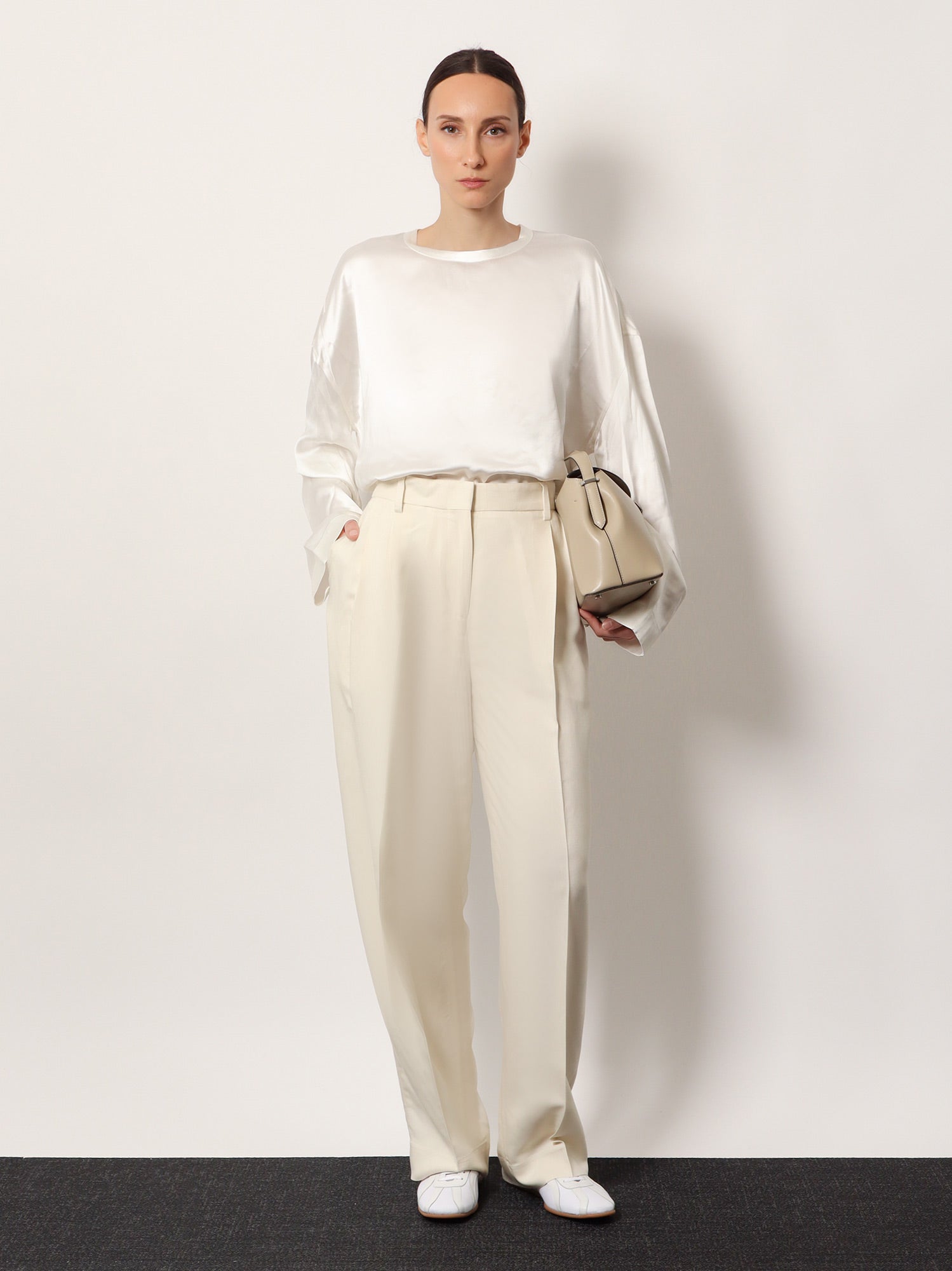 Toteme Double-pleat fluid viscose trousers, view 2