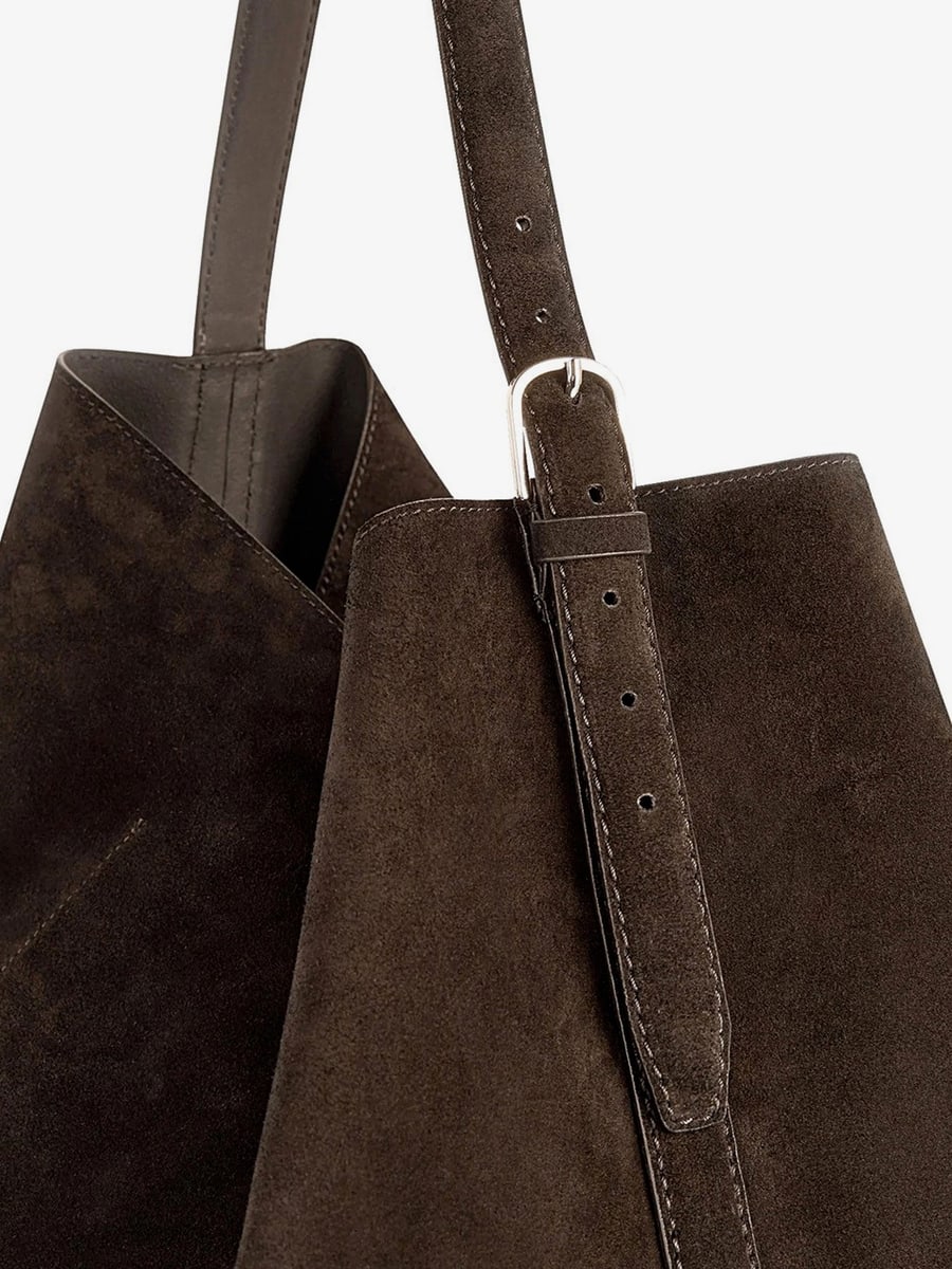 Toteme Suede Belted Tote shoulder bag, view 6