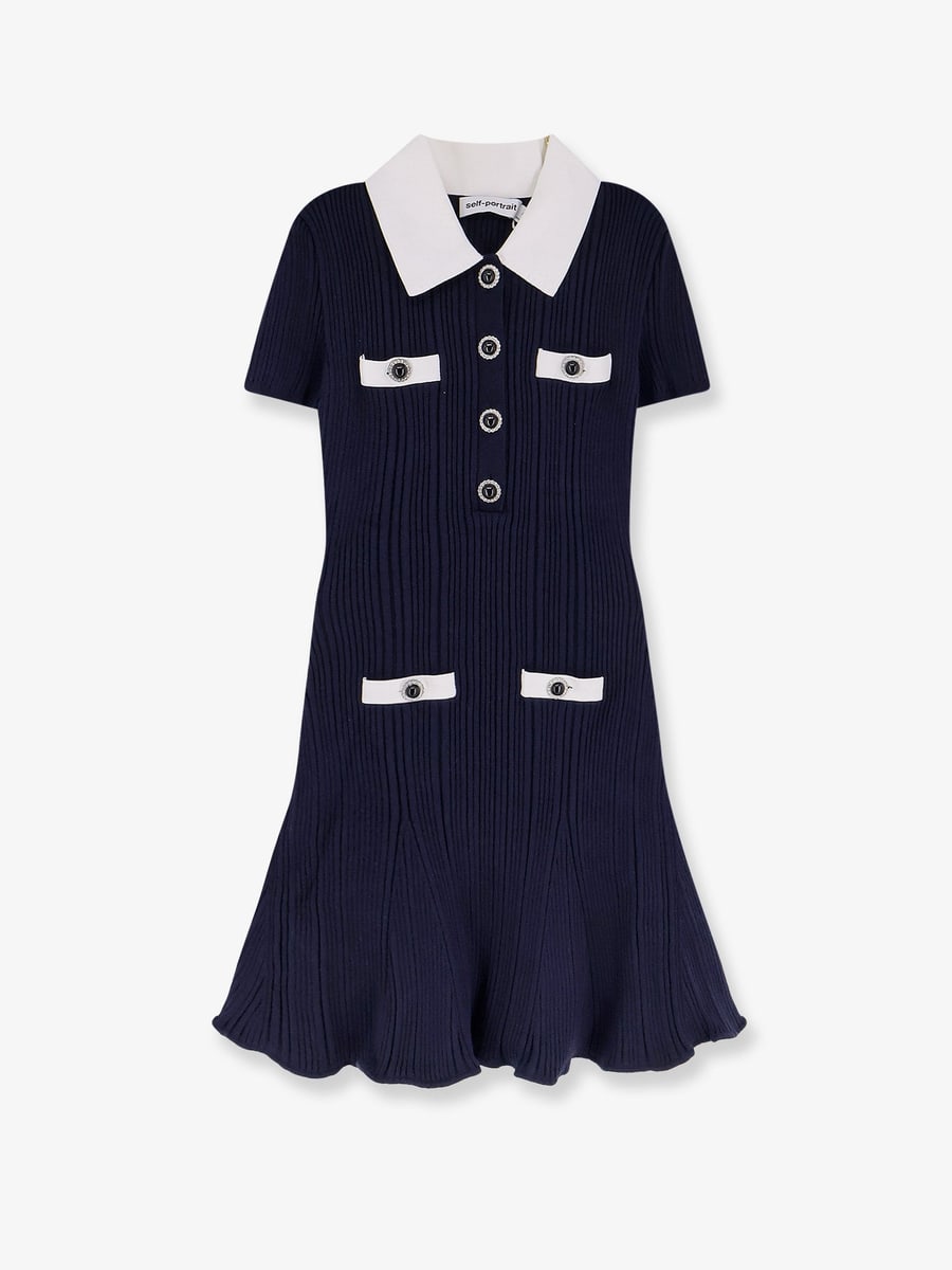 self-portrait Ribbed mini dress