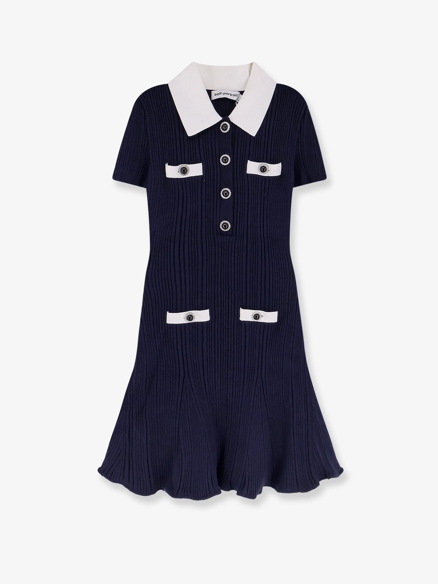 self-portrait Ribbed mini dress
