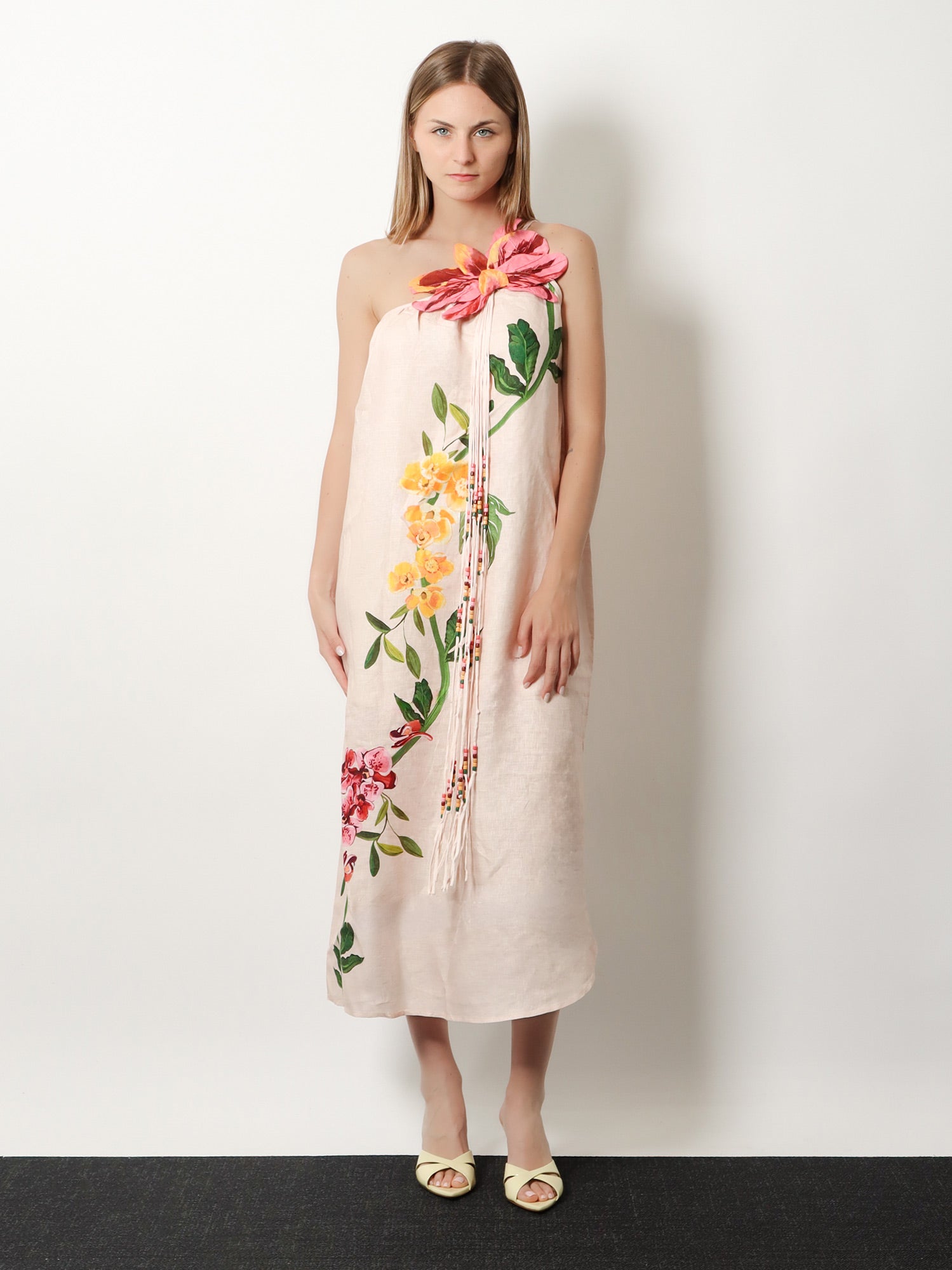 FARM RIO Natural linen dress, view 2