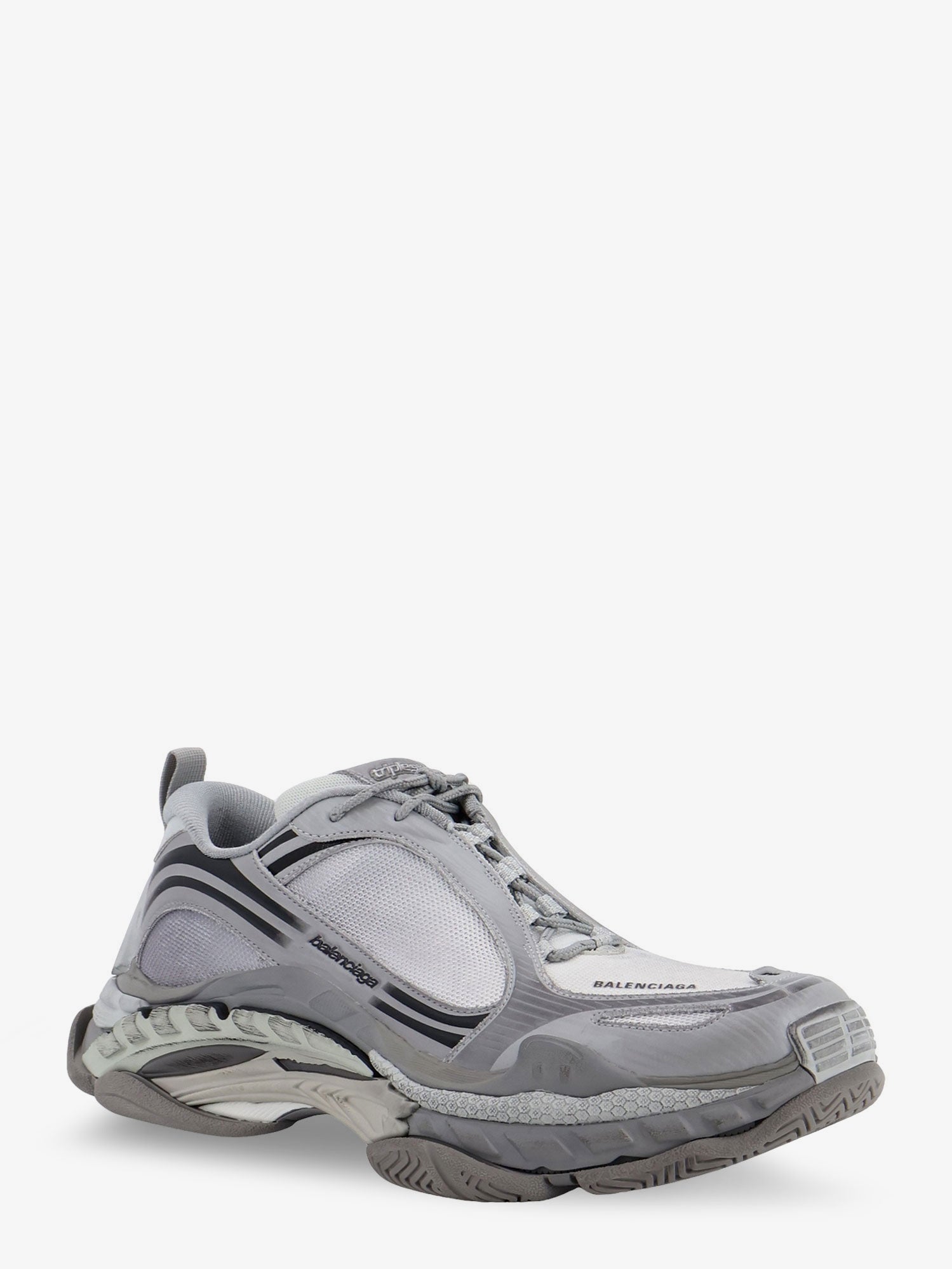 Balenciaga Triple S.2 Gradient mesh and nylon insert sneakers with used effect, view 2