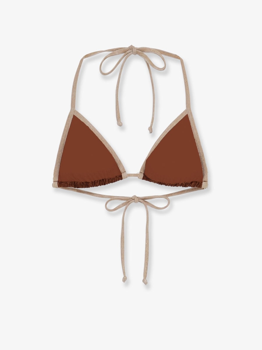 MC2 SAINT BARTH Leah String Bikini Top with lurex effect, view 2
