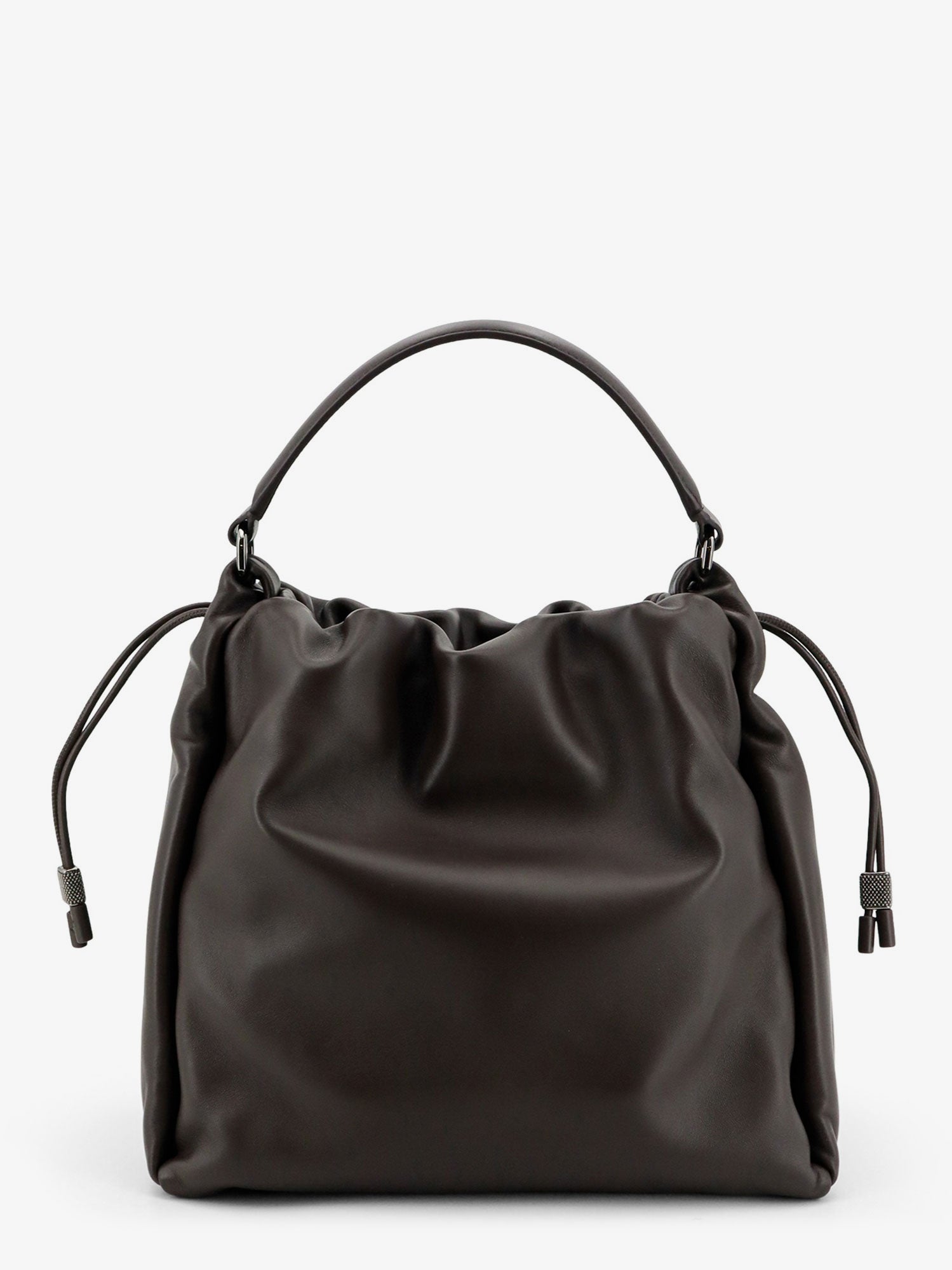 Brunello Cucinelli Bucket Mellow leather shoulder bag, view 2