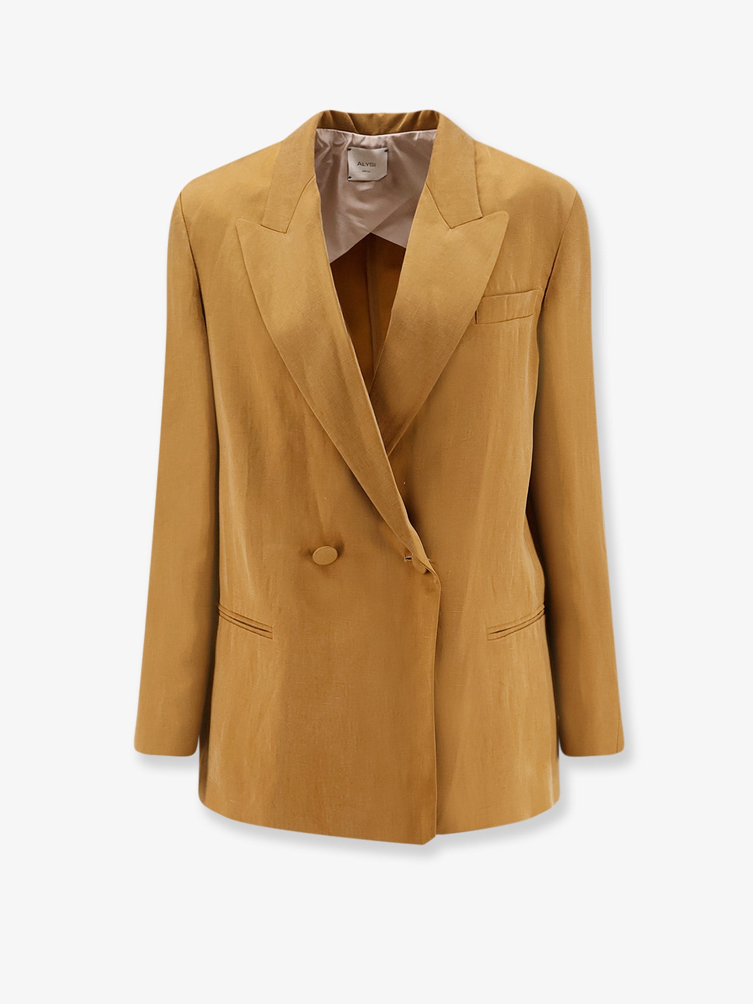 ALYSI Double-breasted lyocell and linen blazer