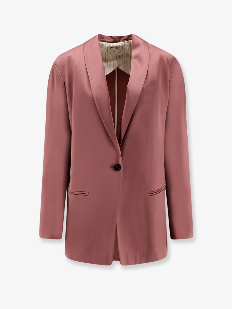 ALYSI Single-breasted satin blazer