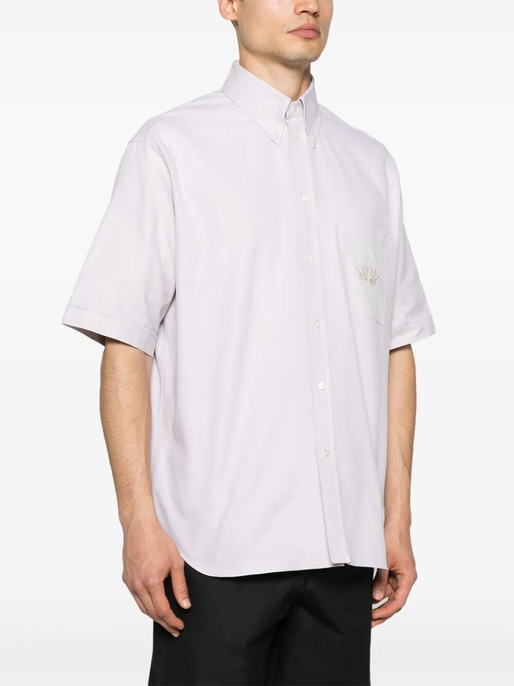 Fendi Oxford shirt with Fendi crest embroidery