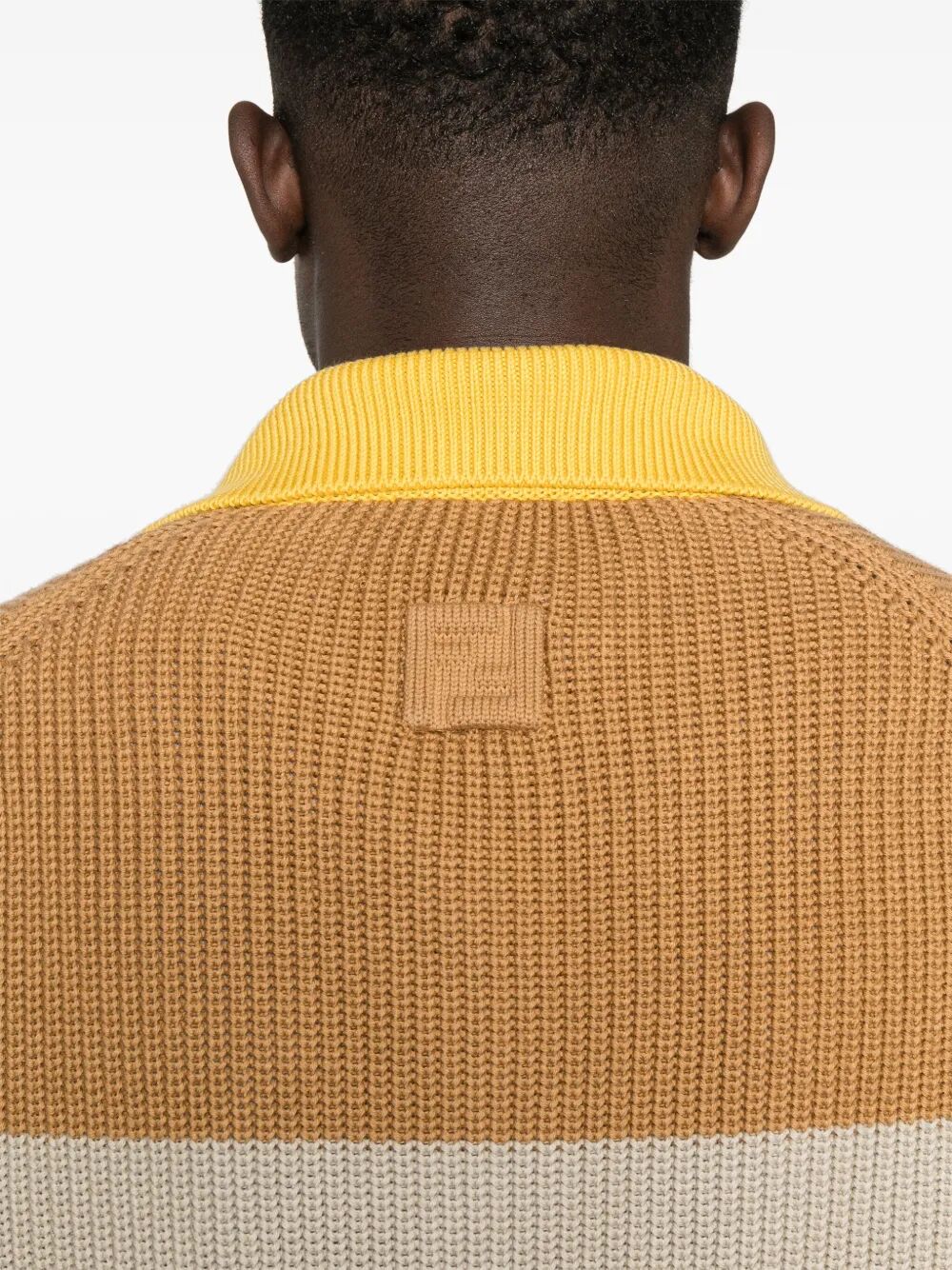 Fendi Striped cotton polo shirt with Fendi club coat of arms, view 2