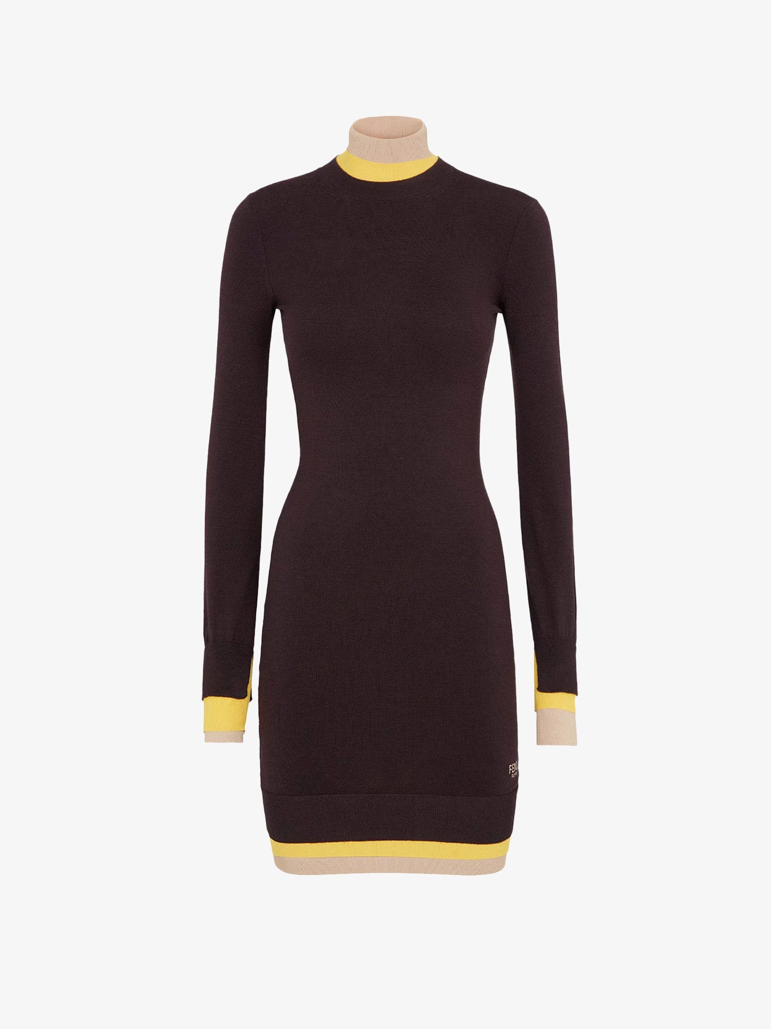 Fendi Mini wool dress with contrasting details