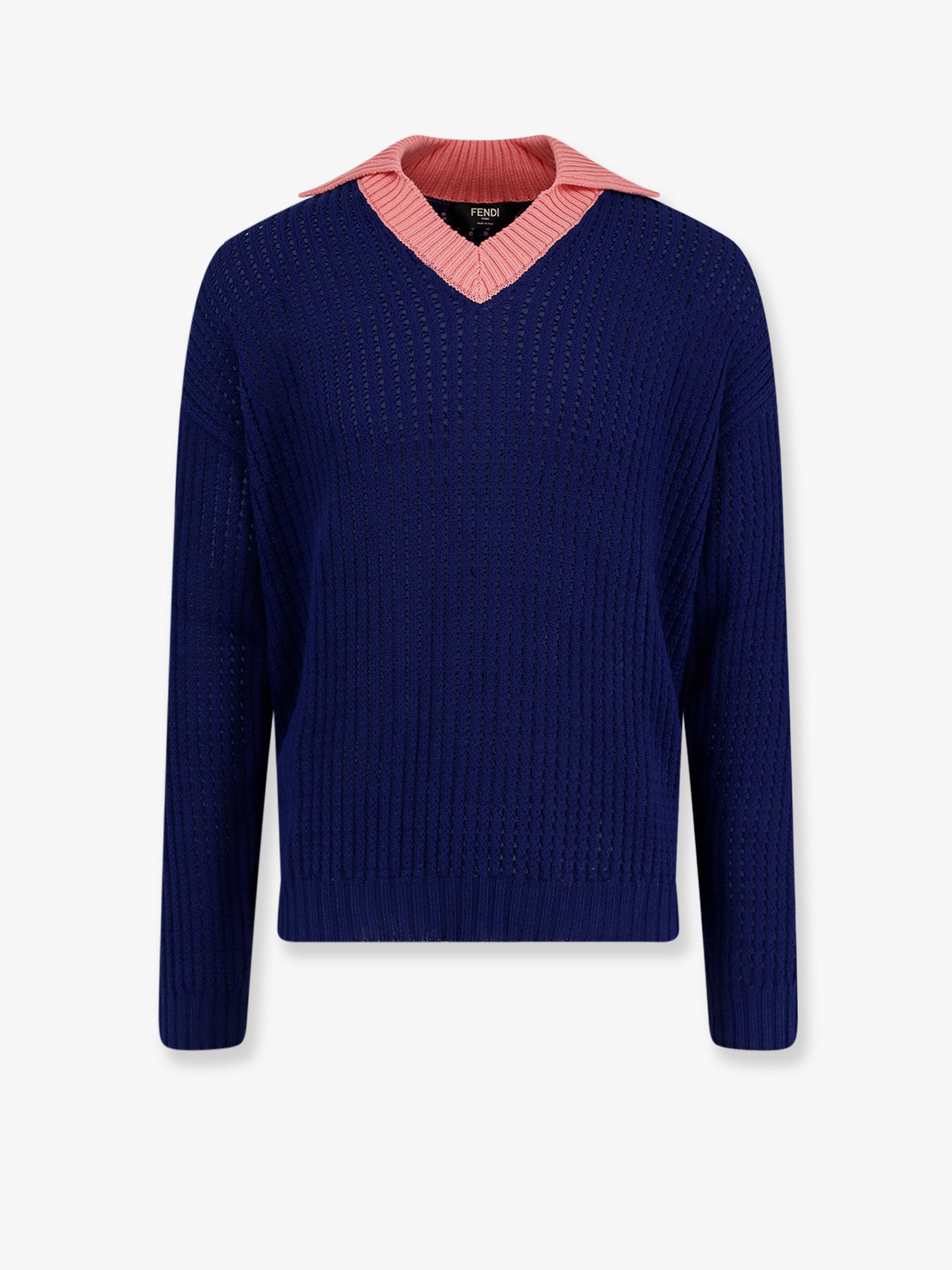 Fendi Cotton sweater with contrasting collar