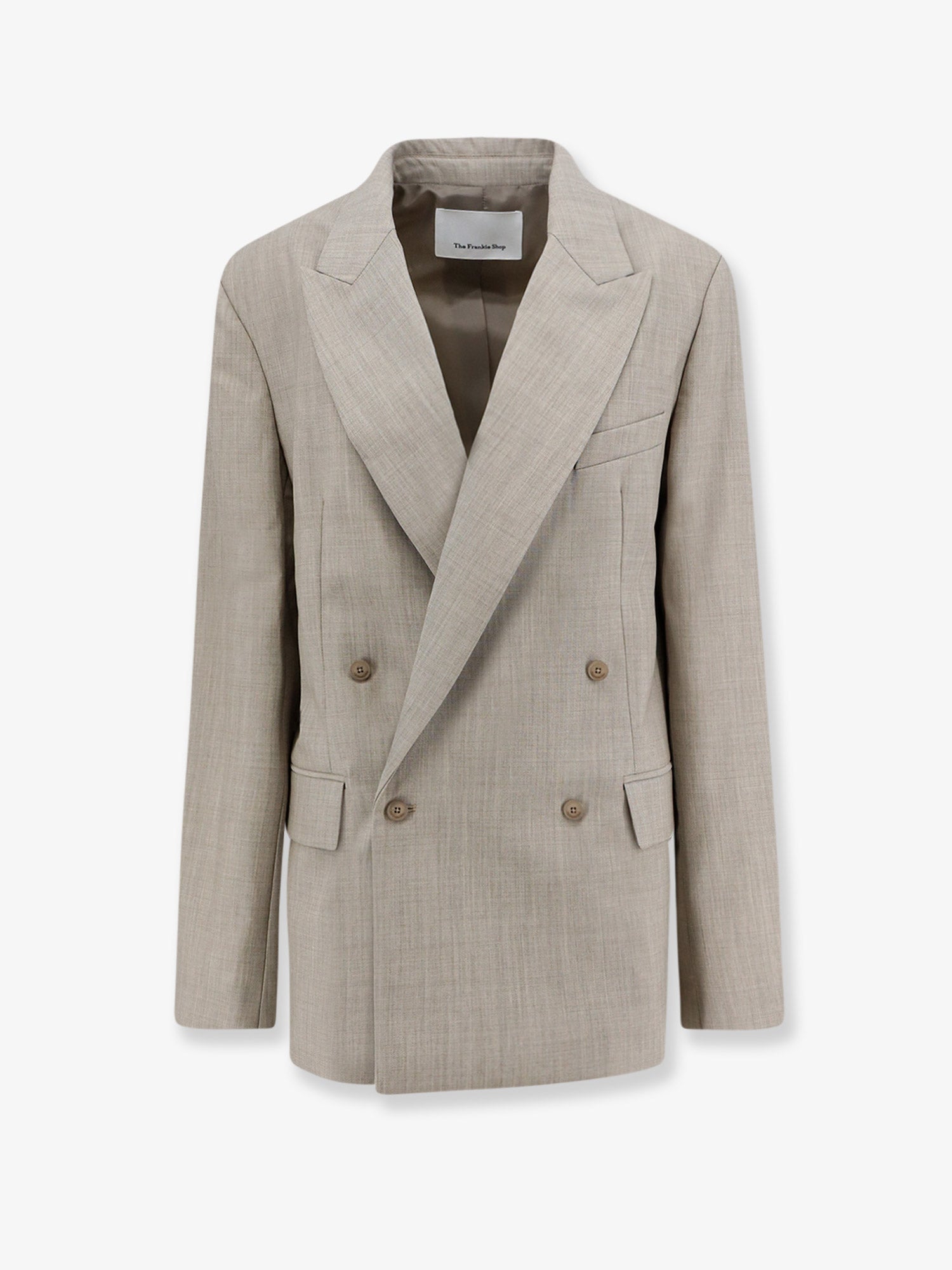 THE FRANKIE SHOP Newark double-breasted mélange virgin wool blazer