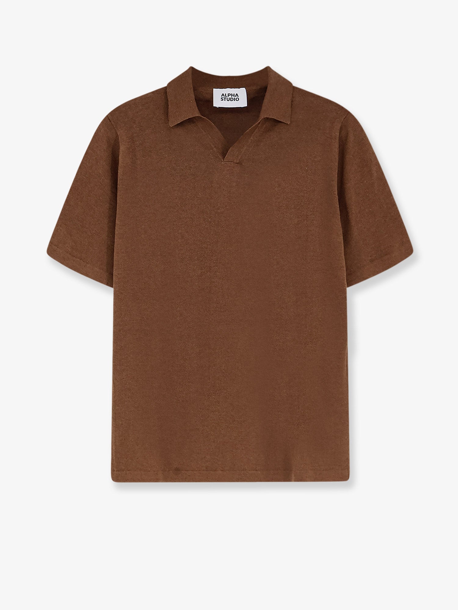 ALPHA-STUDIO Linen and cotton blend polo shirt