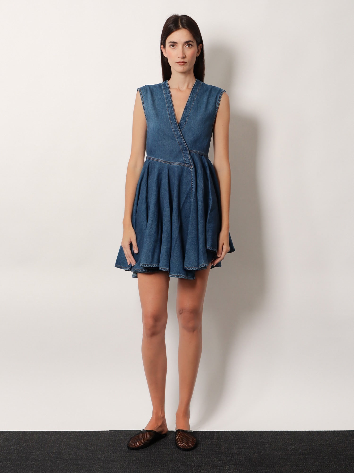 Alaïa Wrap denim dress, view 2