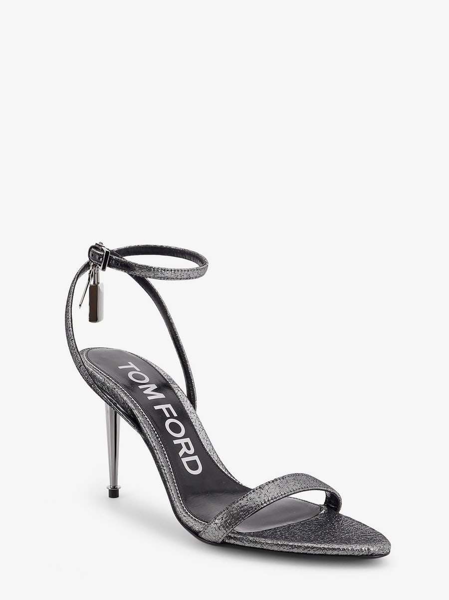 Tom Ford Laminated heeled sandals with laminated effect, view 2