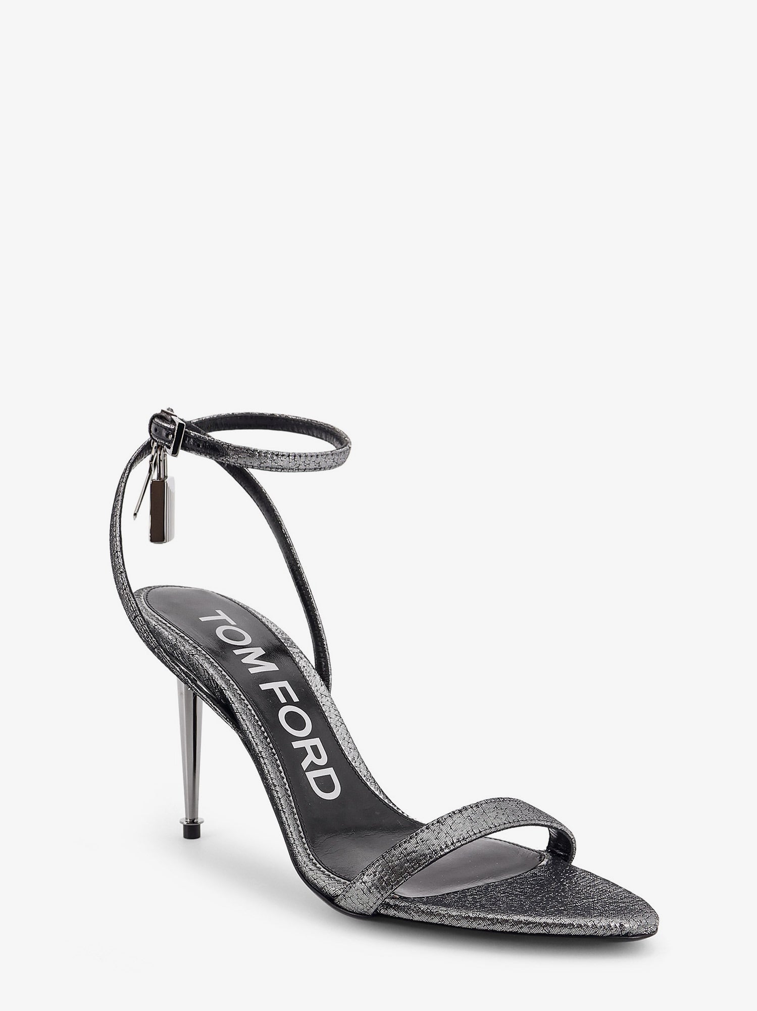 Tom Ford Laminated heeled sandals with laminated effect, view 2
