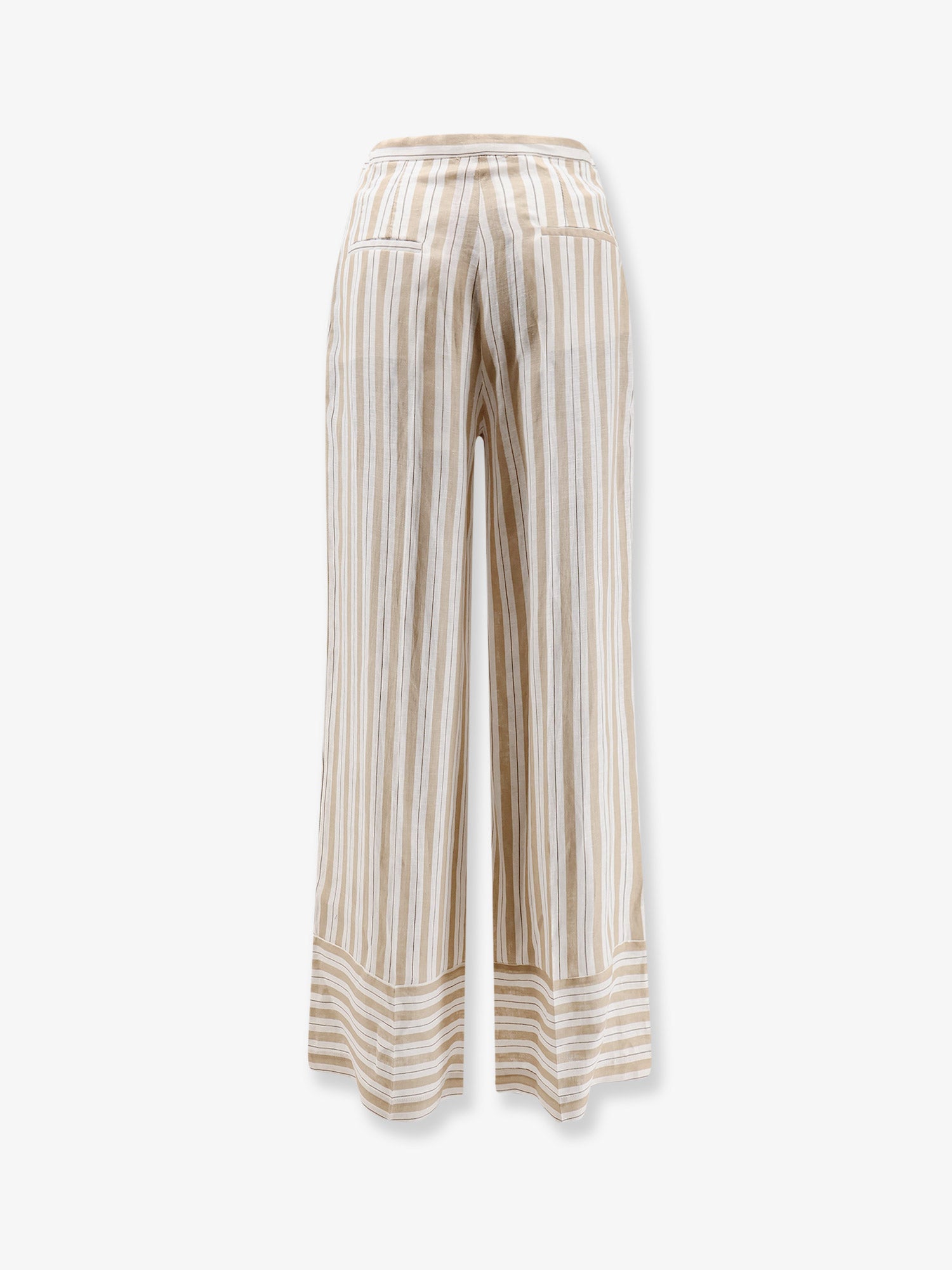 SEMICOUTURE Striped linen trousers, view 2