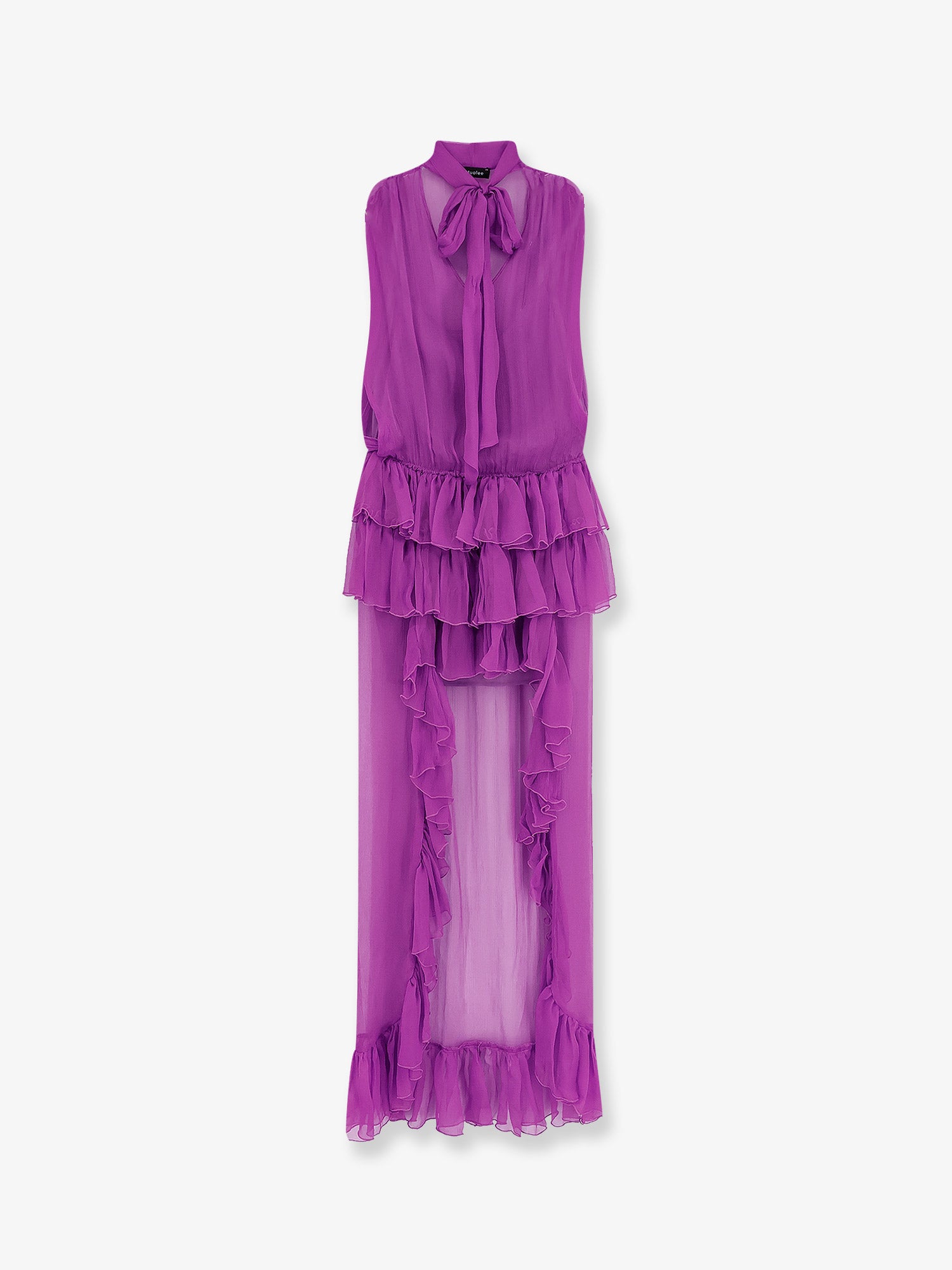 ACTUALEE Asymmetric voile dress