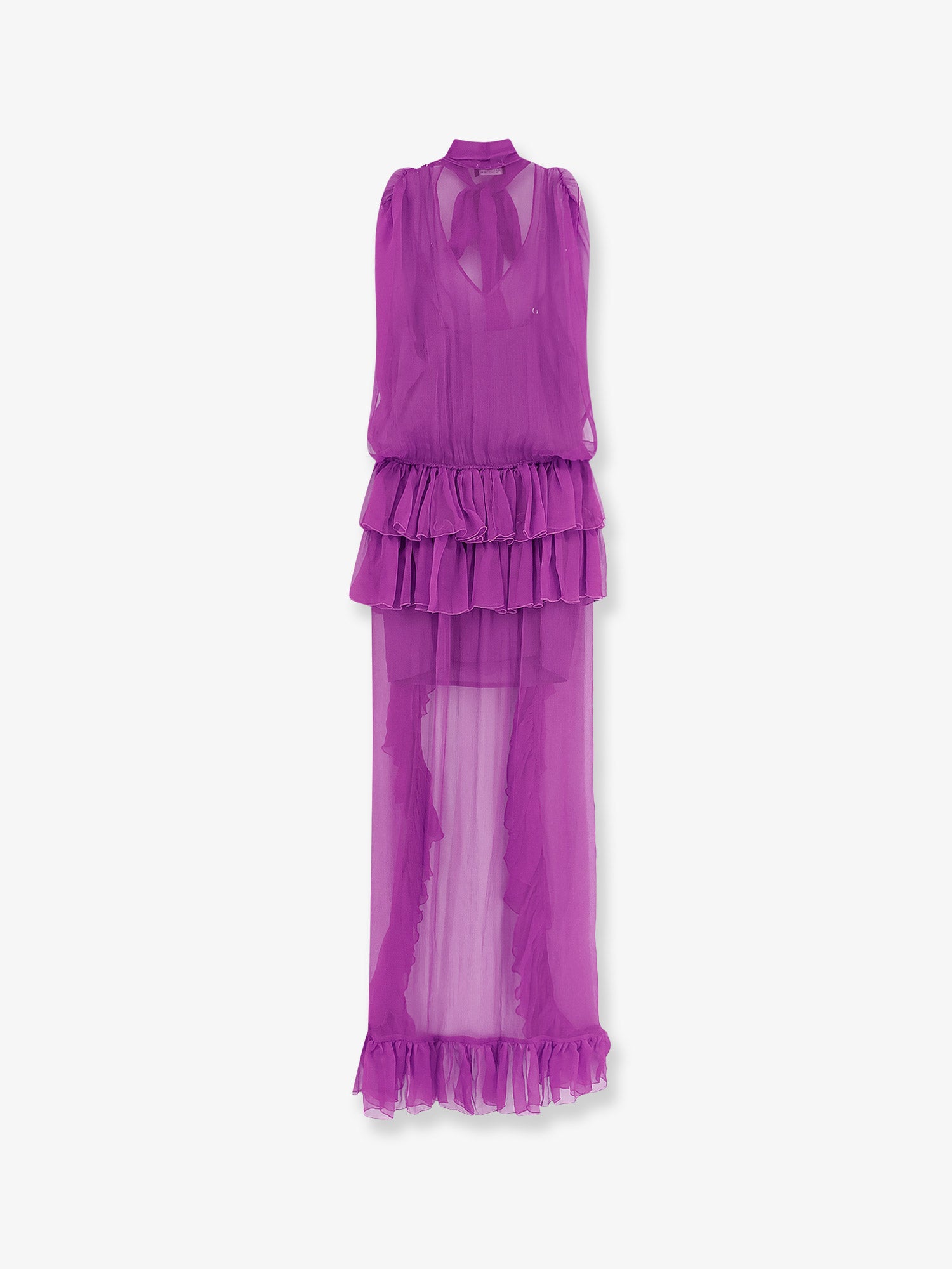 ACTUALEE Asymmetric voile dress, view 2