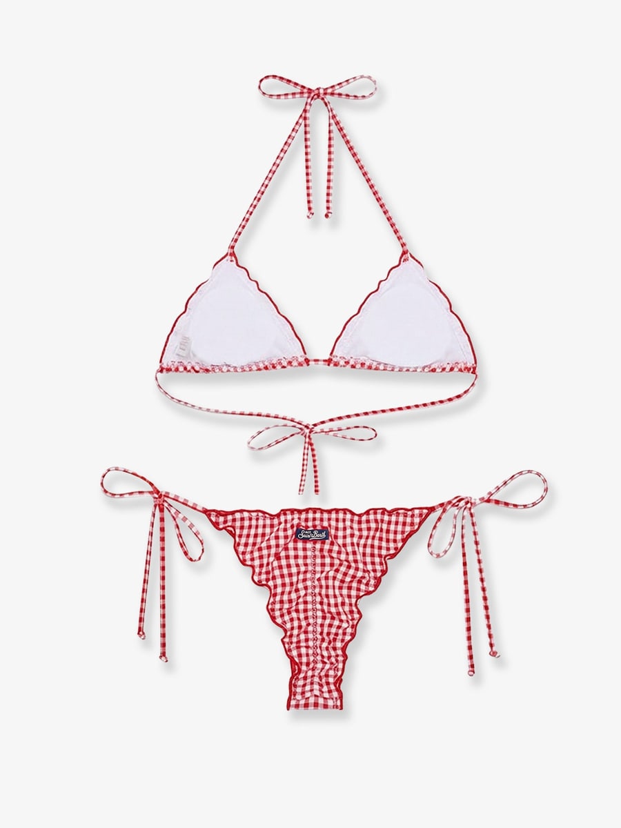 MC2 SAINT BARTH Sagitami nylon bikini with vichy pattern, view 4