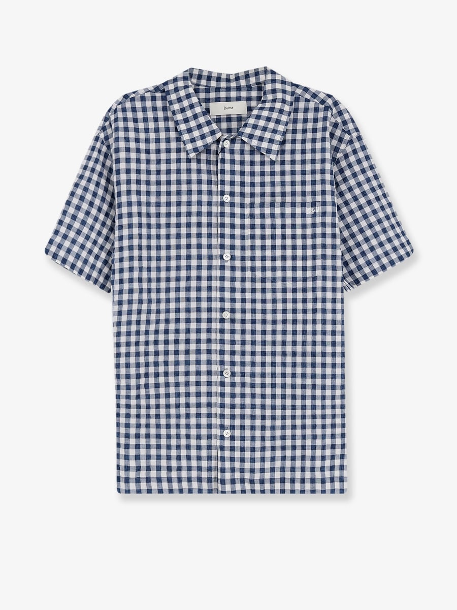 DUNST Cotton blend shirt with check pattern