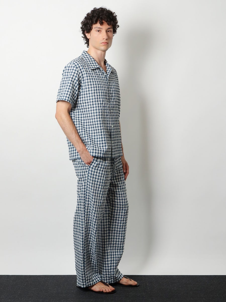 DUNST Cotton blend shirt with check pattern, view 2