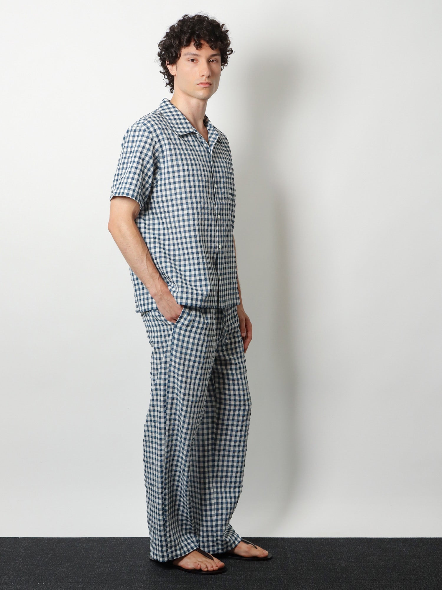 DUNST Cotton blend shirt with check pattern, view 2