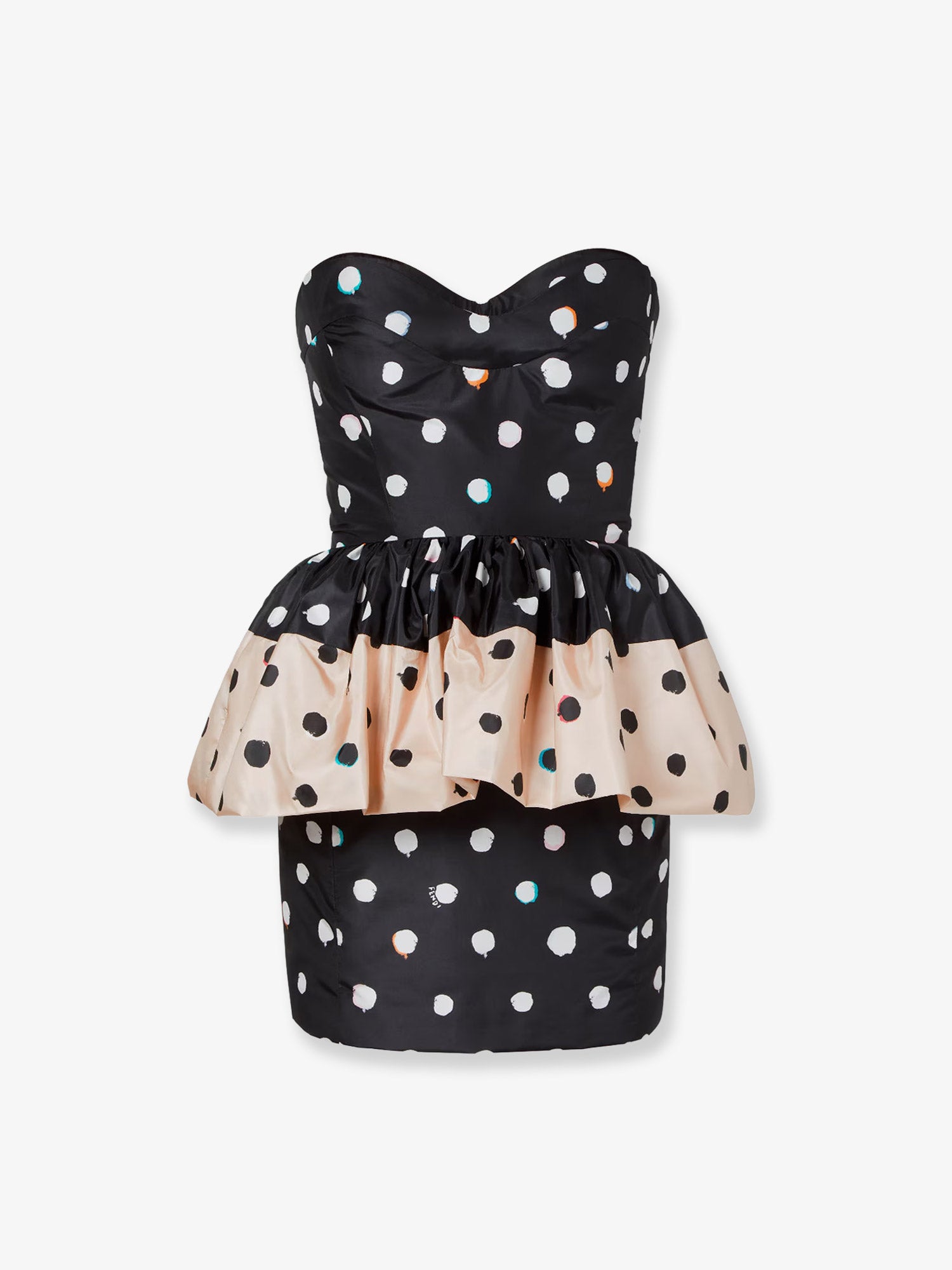Fendi Falena Dots taffeta' bustier dress