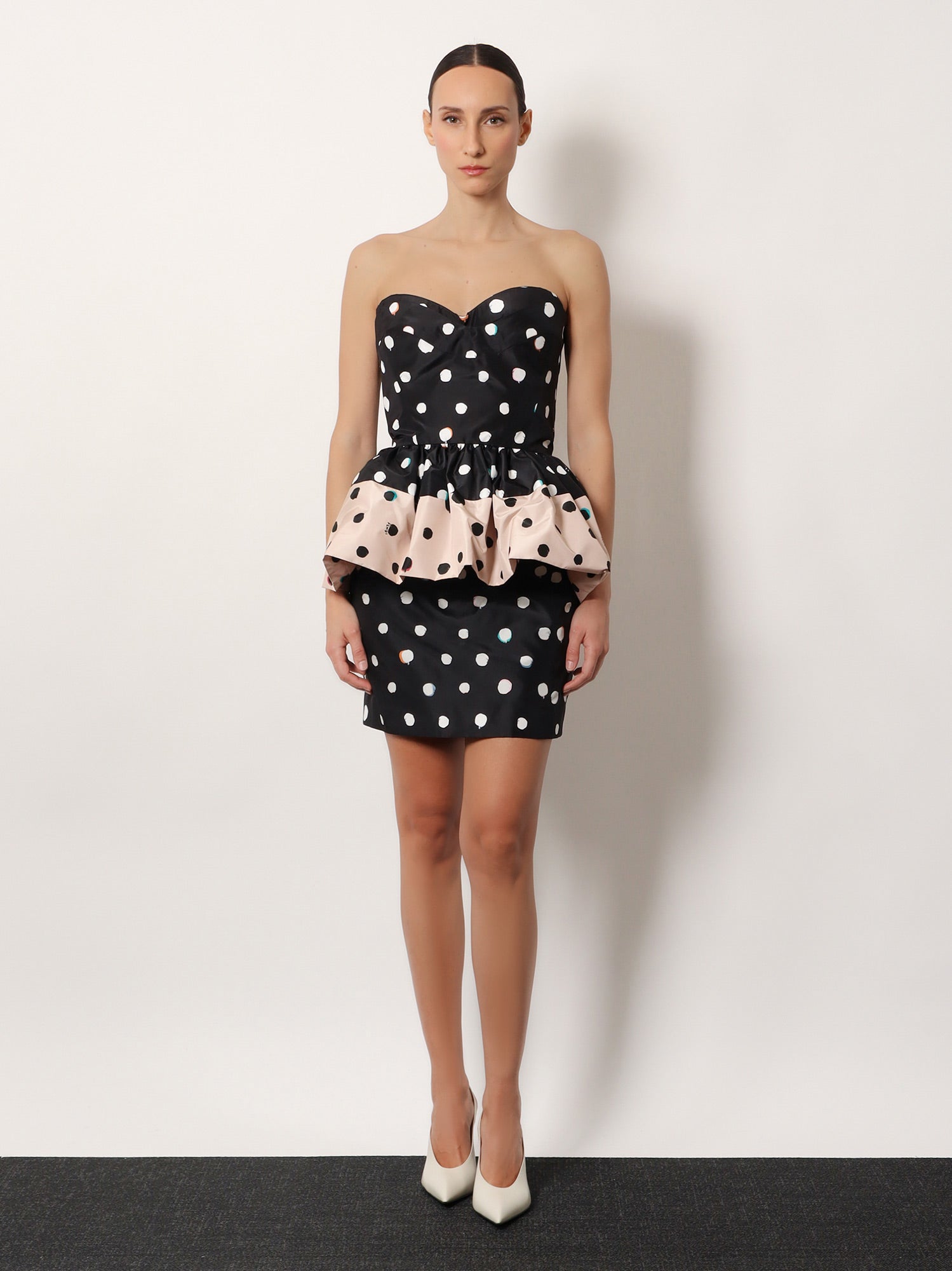 Fendi Falena Dots taffeta' bustier dress, view 2
