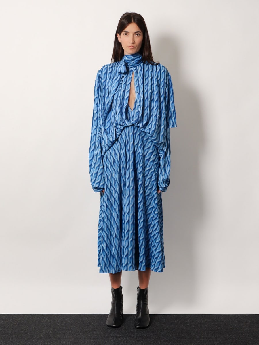 Balenciaga Printed fabric long dress, view 2