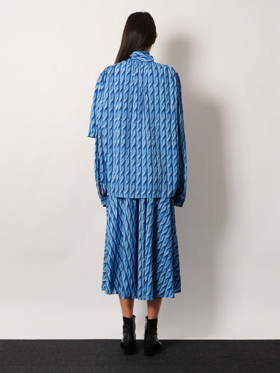 Balenciaga Printed fabric long dress, view 3