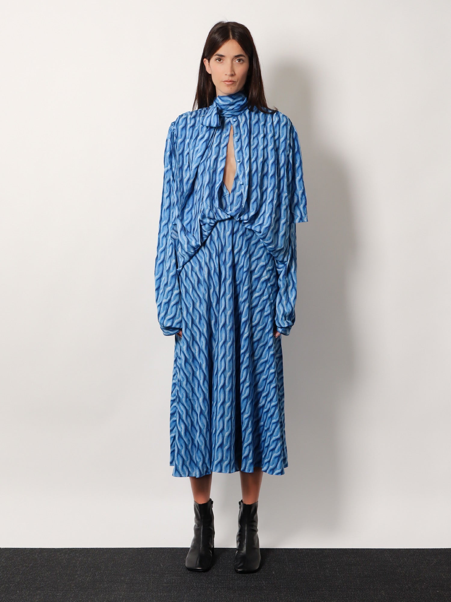 Balenciaga Printed fabric long dress, view 2