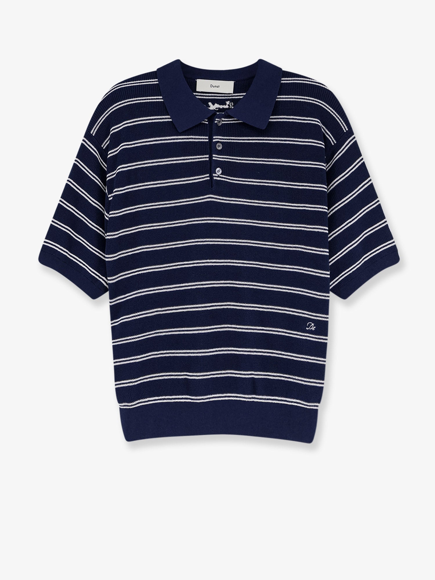 DUNST Unisex striped cotton blend polo shirt