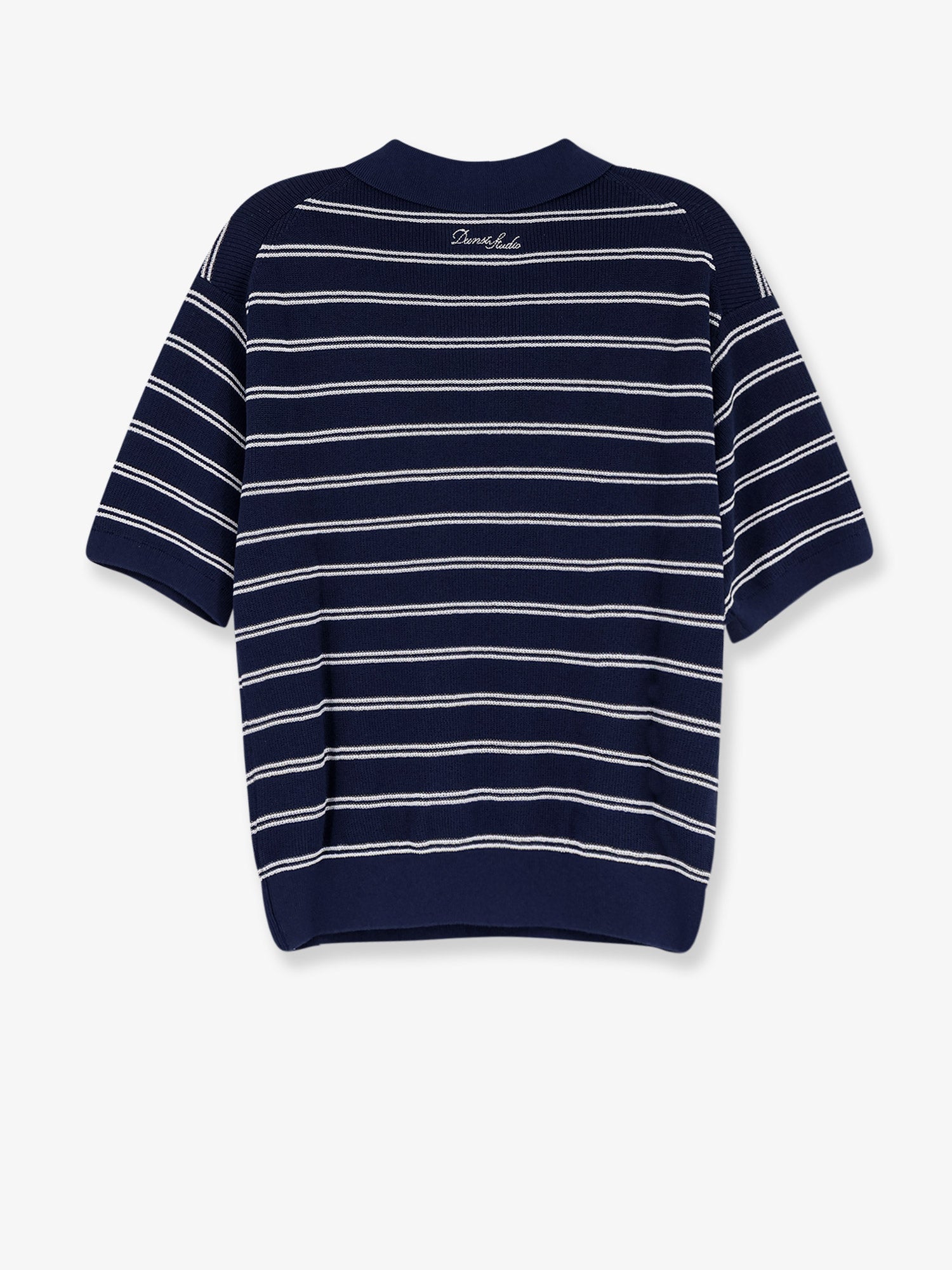 DUNST Unisex striped cotton blend polo shirt, view 2