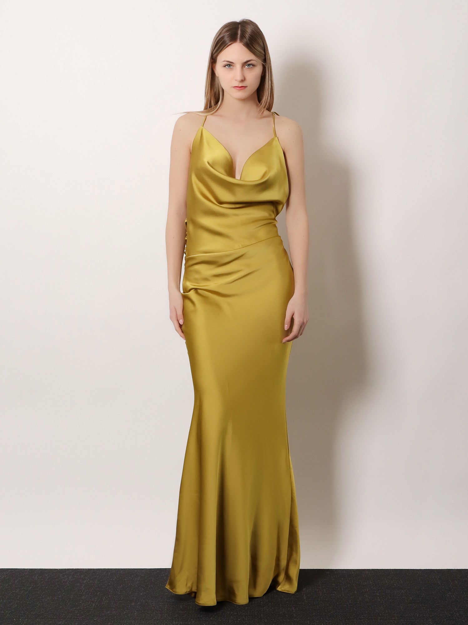 ACTUALEE Satin long dress, view 2