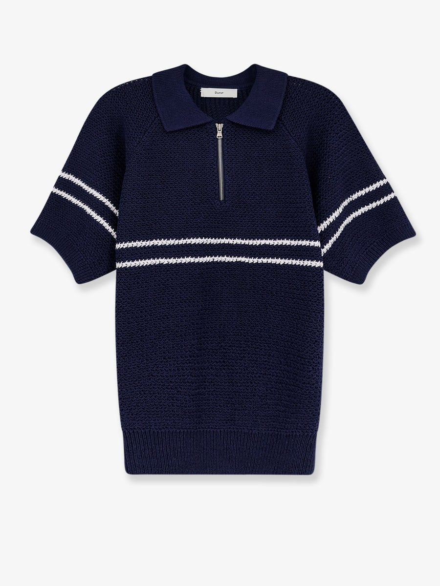 DUNST Half-Zip cotton blend sweater