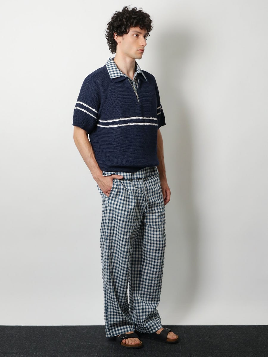 DUNST Half-Zip cotton blend sweater, view 2