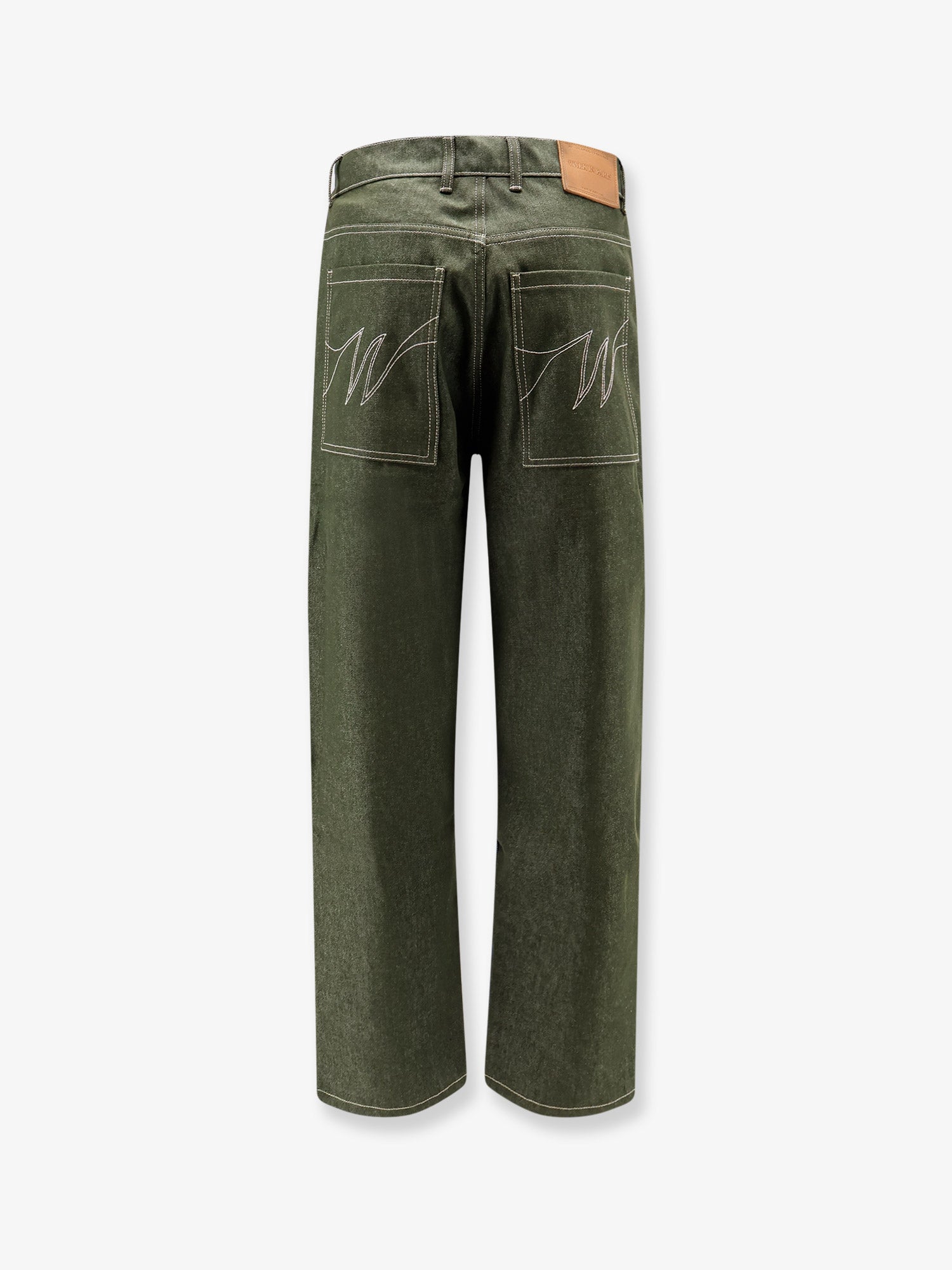WALK IN PARIS Double Knee green denim trousers, view 2