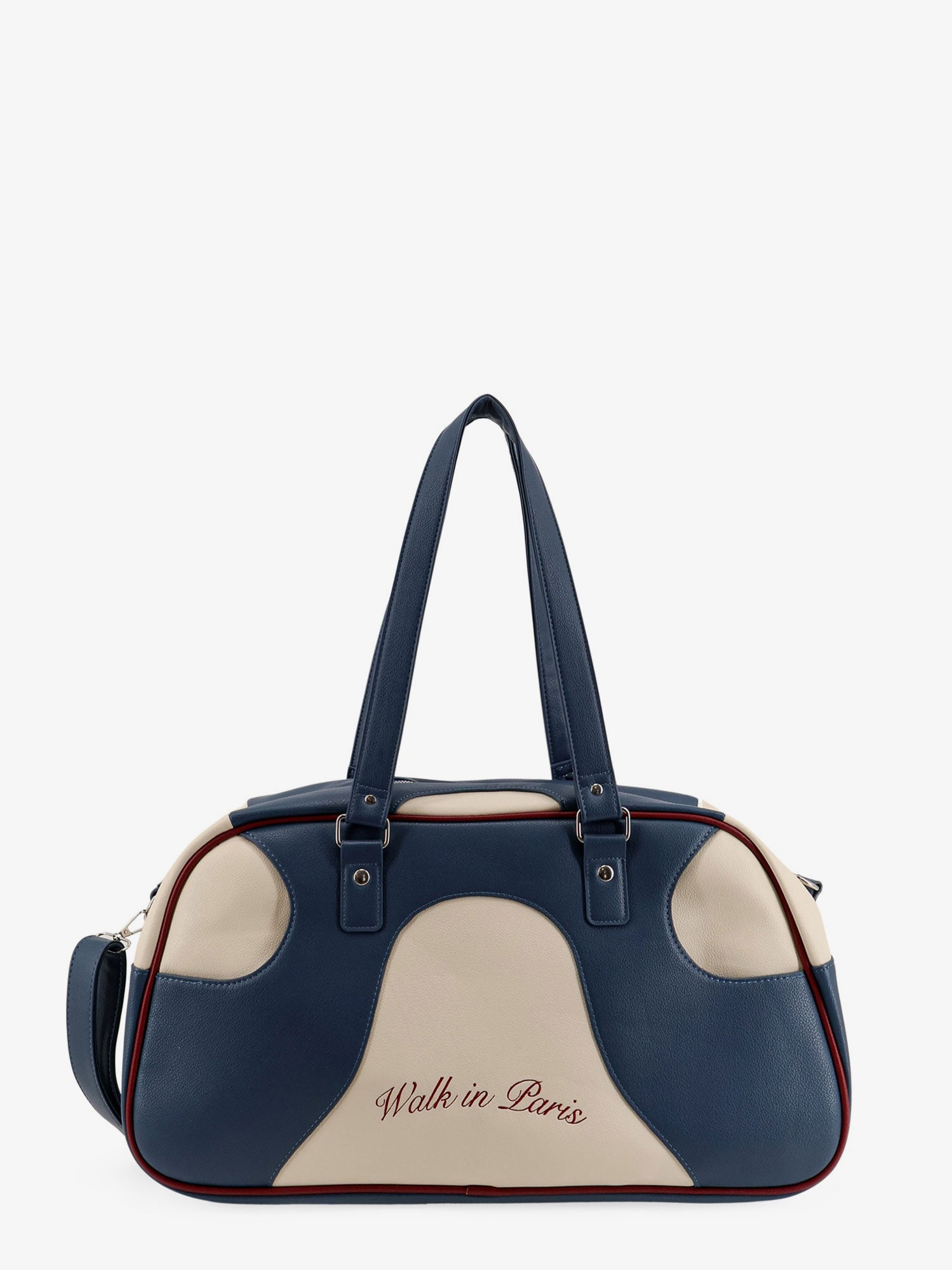 WALK IN PARIS Leather crossbody bag with embroidered logo on the front