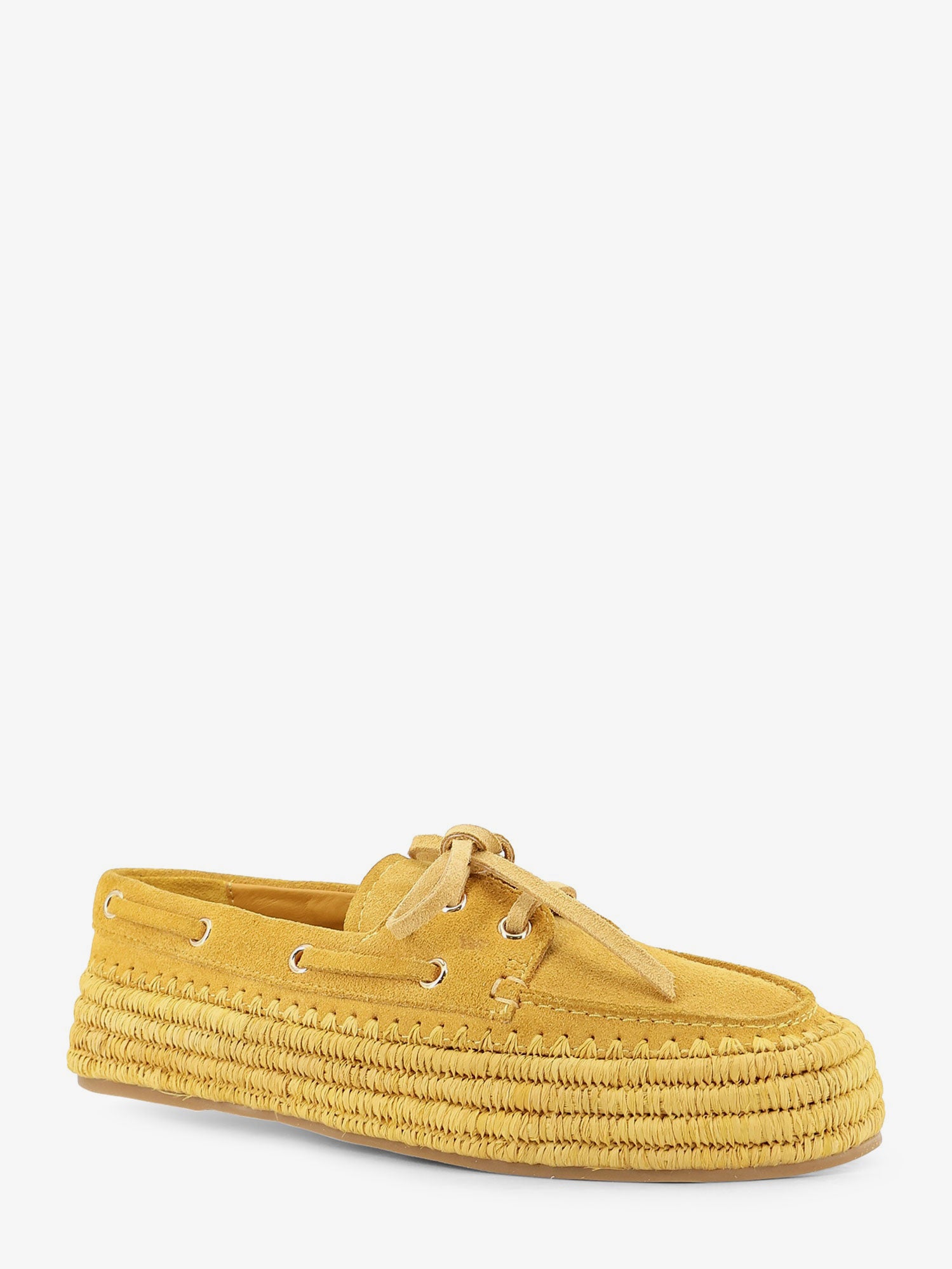 PALOMA BARCELO' Penelope suede and raffia loafers, view 2