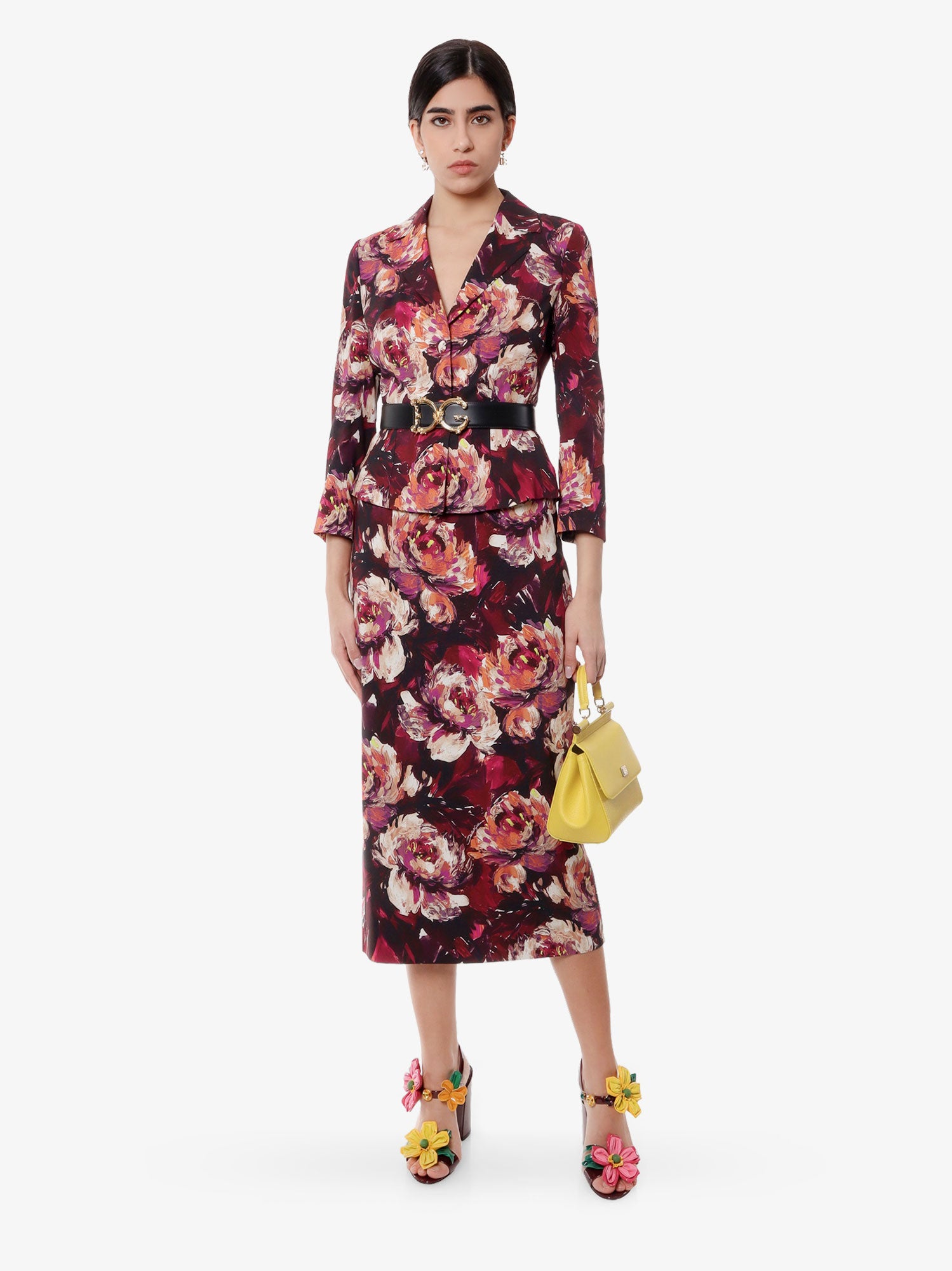 Dolce & Gabbana Cady blazer with peonie flower print, view 2
